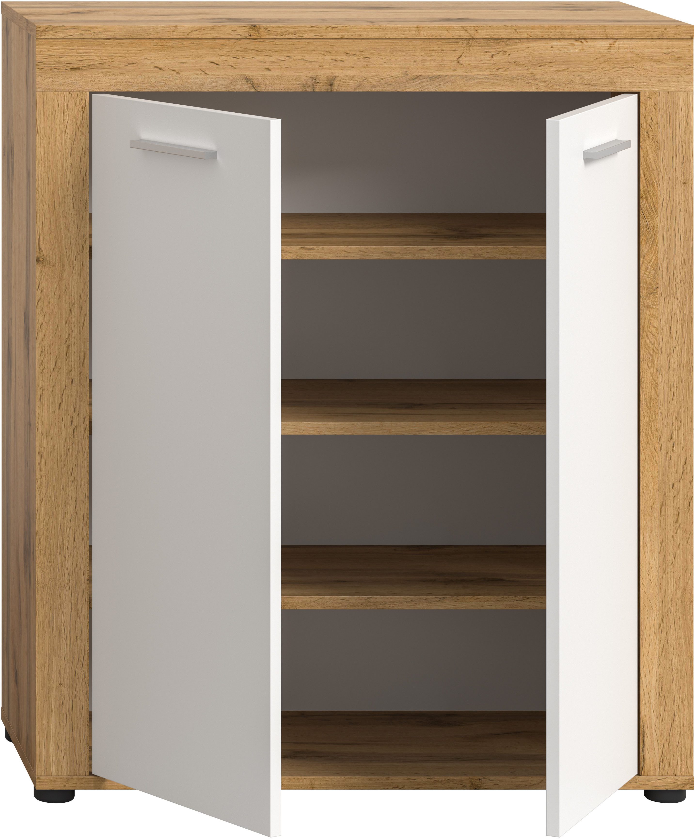OTTO home Schuhschrank AOSTA, Höhe 95cm, 2 Türen, 3 Einlegeböden, 4 Fächer (in verschiedenen Farbausführungen erhältlich, individuell kombinierbar) Kommode, Sch – Bild 4 von 5