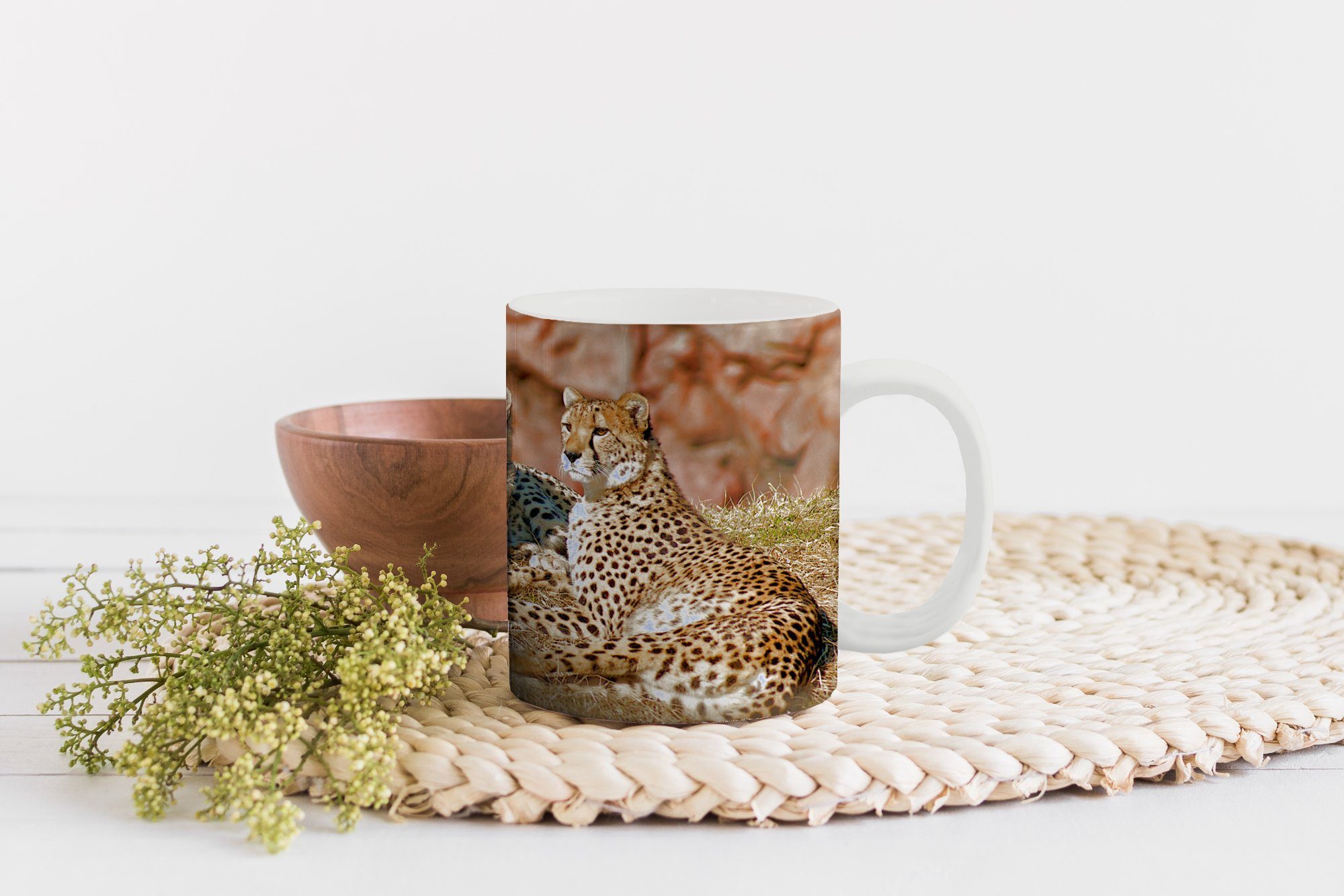 Teetasse, MuchoWow Teetasse, und Keramik, Geschenk Becher, -junge, Tasse Gepardenmutter Kaffeetassen,