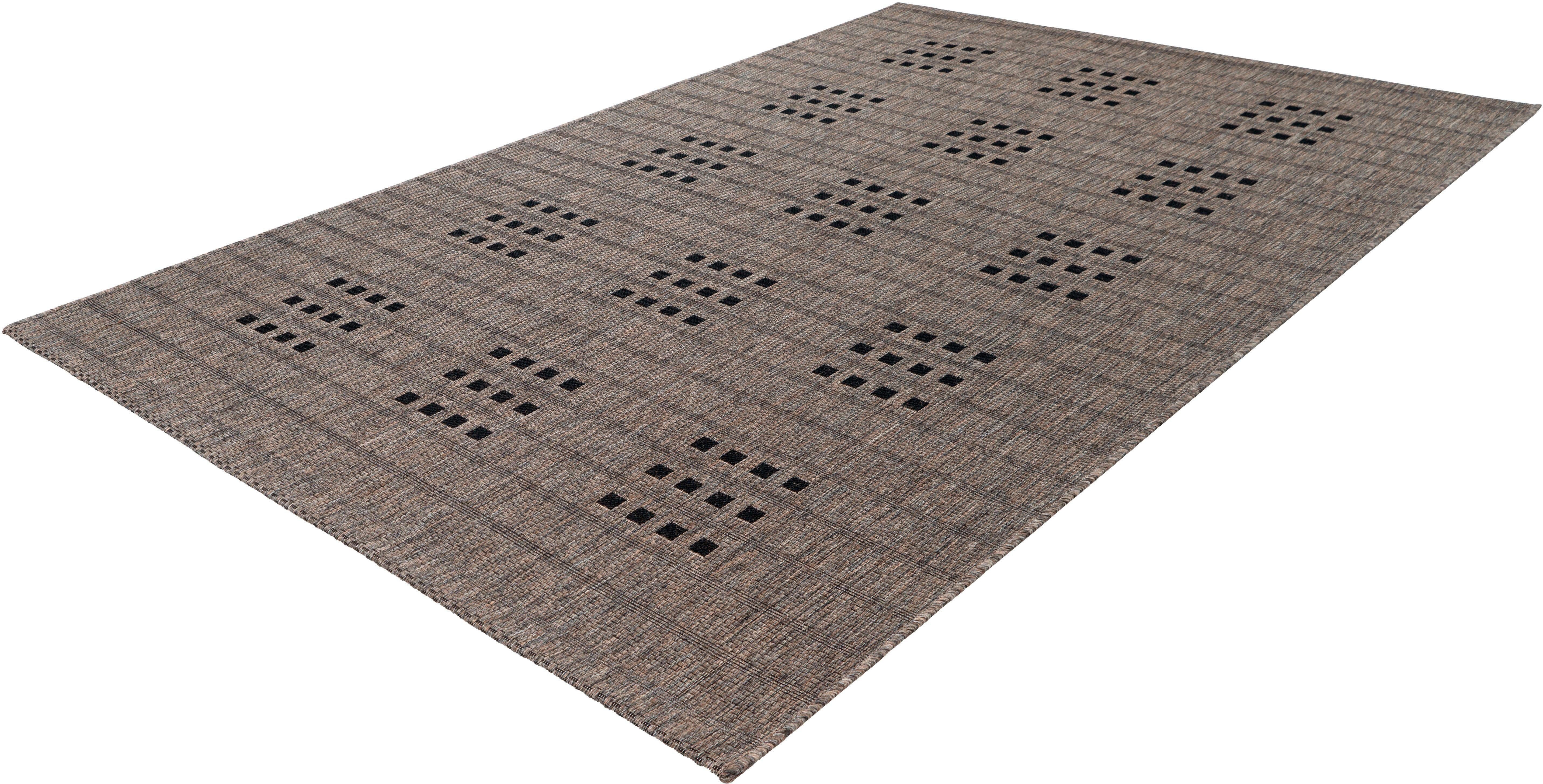 Teppich Perugia 1050, calo-deluxe, rechteckig, Höhe: 7 mm, In- und Outdoor geeignet, Wohnzimmer taupe