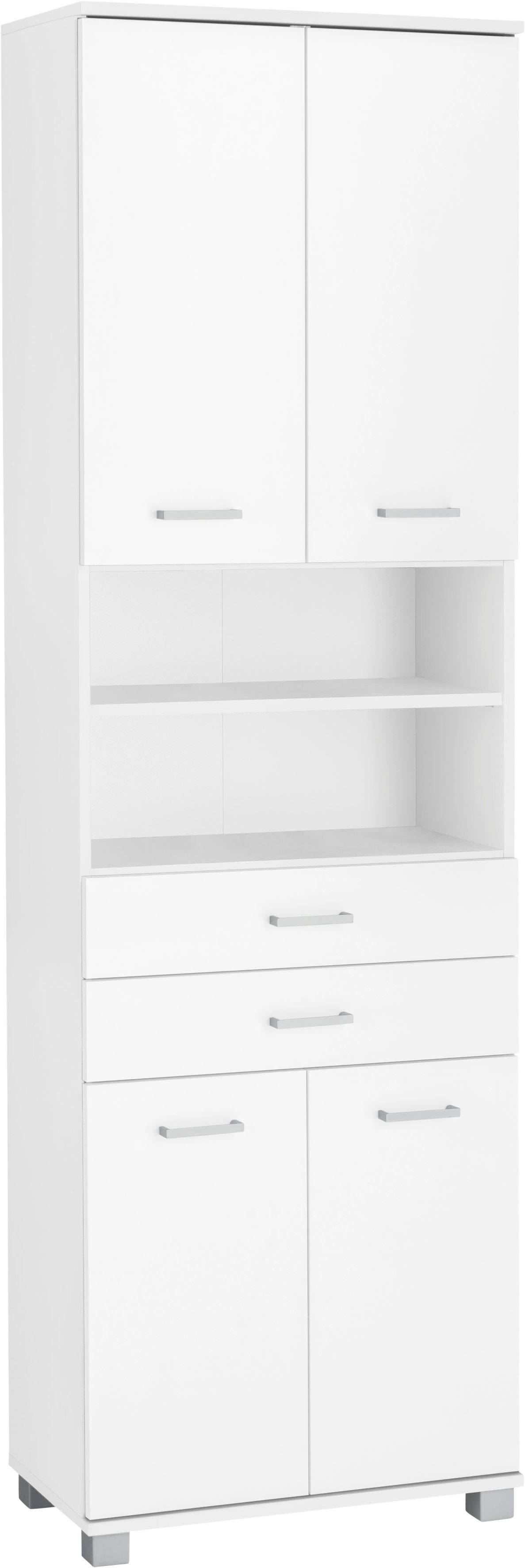 Schildmeyer Hochschrank Mobes Breite/Höhe: 59,8/193,7 cm, Badschrank mit 2 breiten Schubkästen