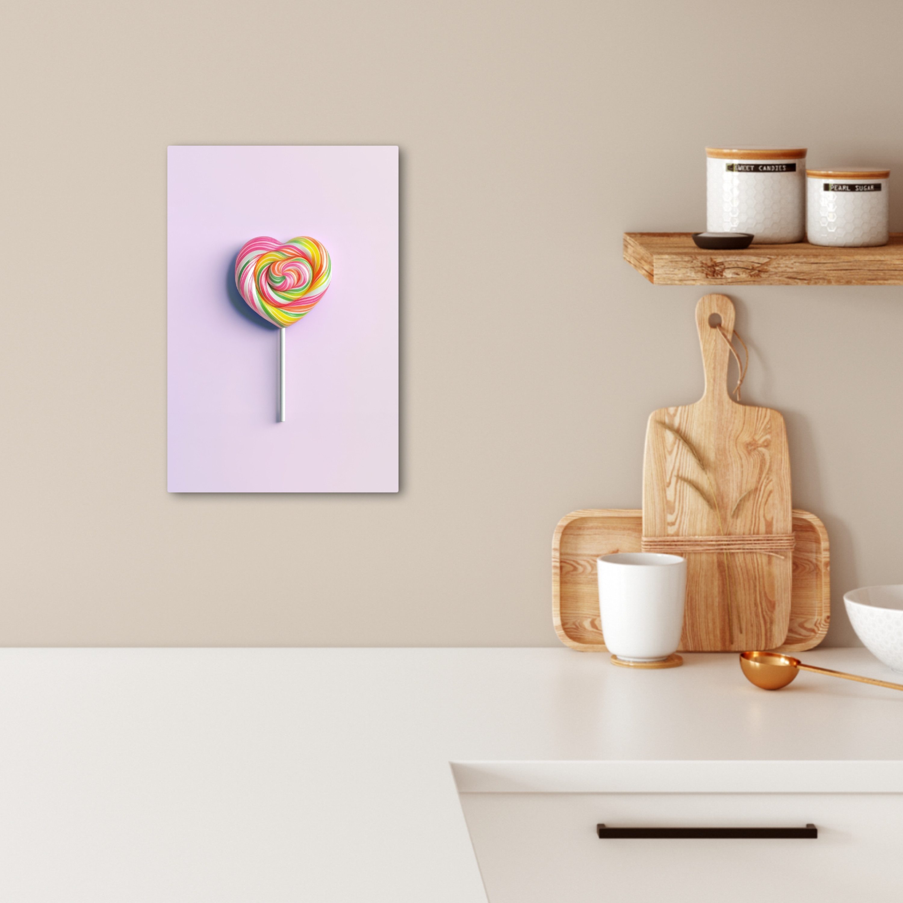 OneMillionCanvasses® Leinwandbild Herz - Lutscher - günstig online kaufen