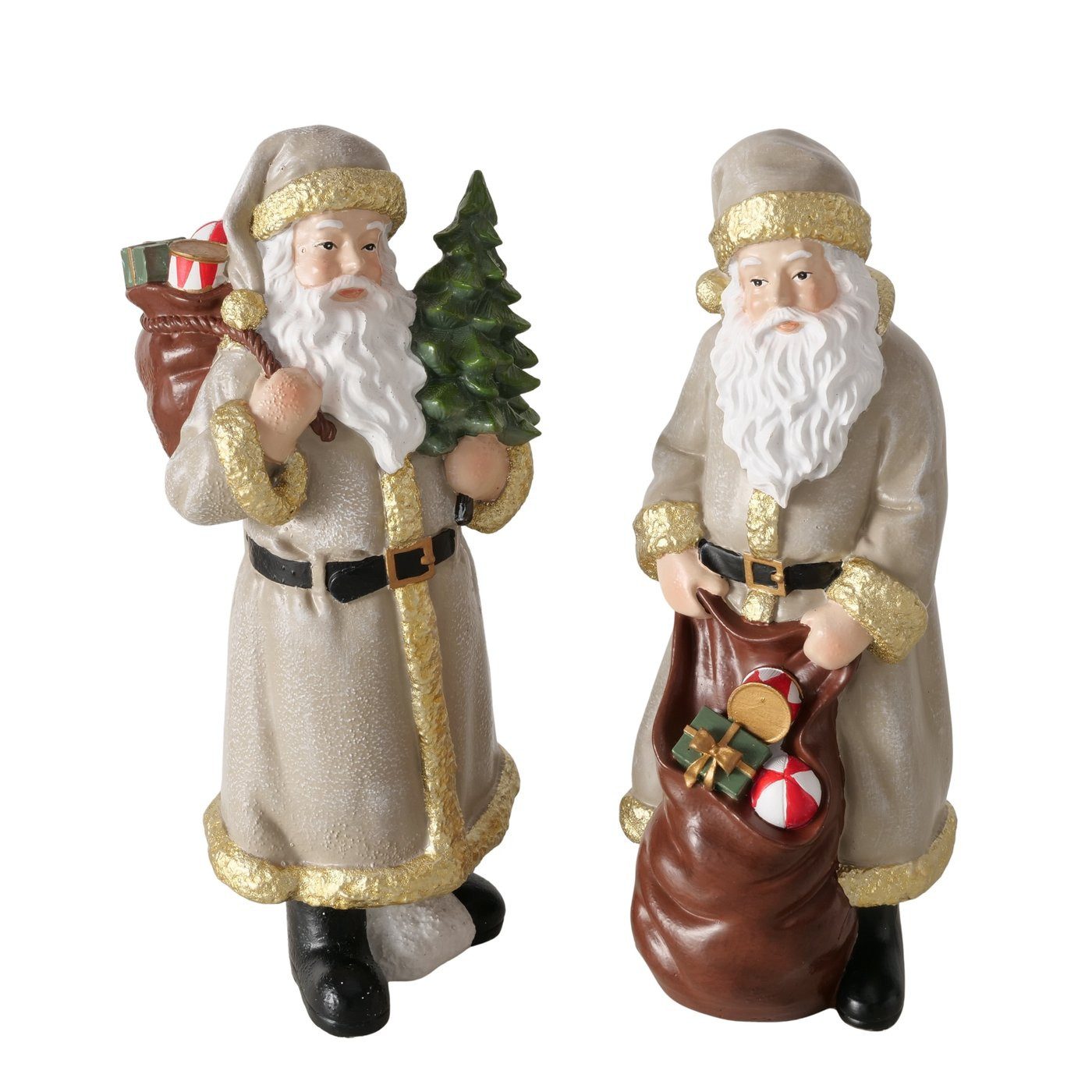 MF Weihnachtsfigur Weihnachtsmann Figur Christino 2er Set Handbemalt Dekofigur 18,5cm (2 St)