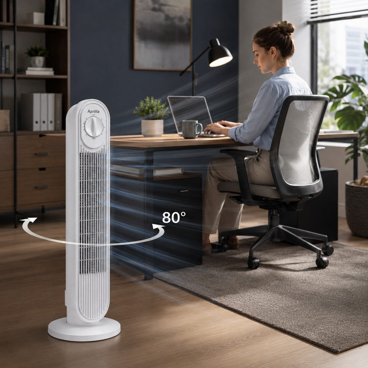 Opviq Standventilator Aprilla Kiwi - 7429, Kühlventilator mit 3 Geschwindigkeitsstufen,80° Oszillation