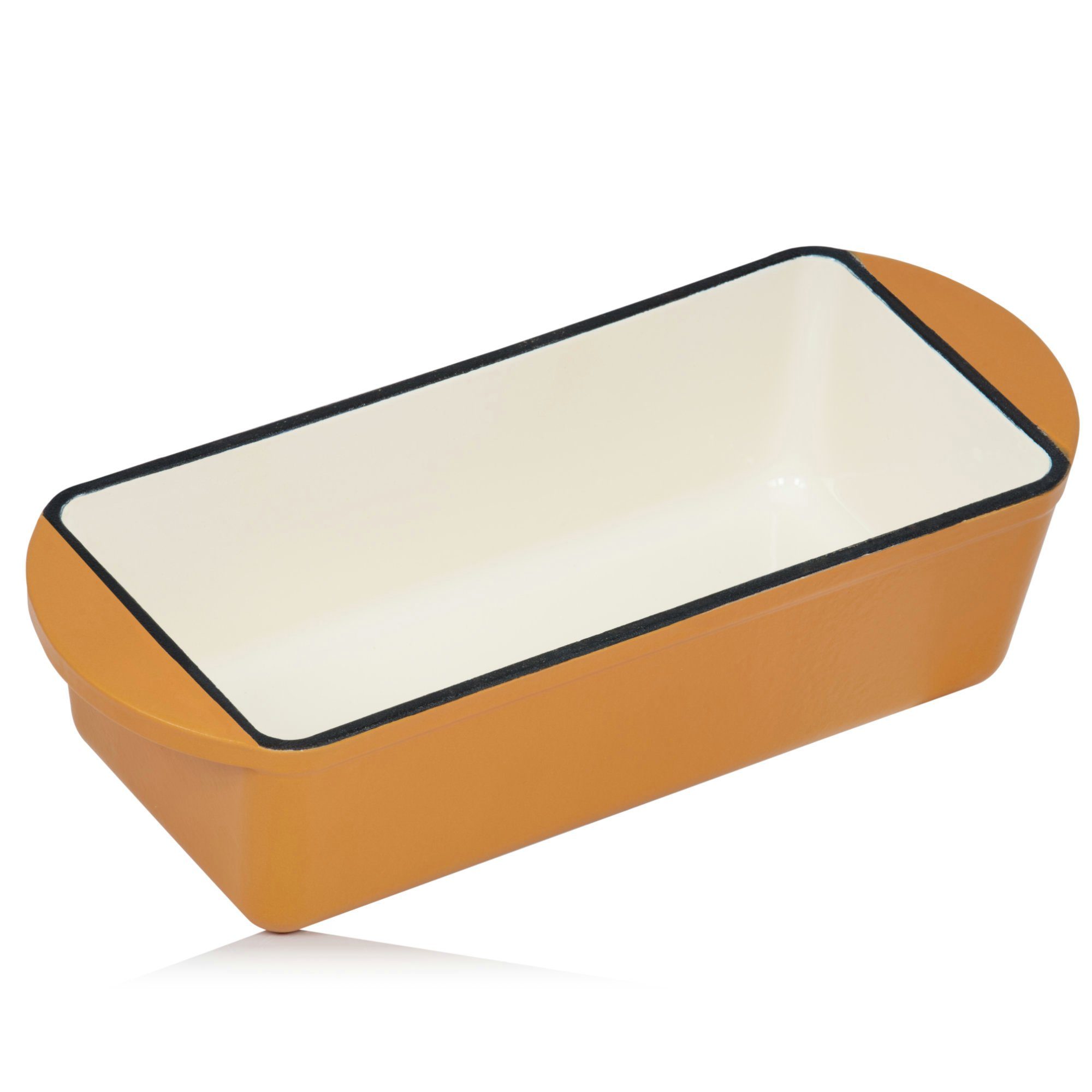 Mahlzeit Auflaufform Gusseisen Auflaufform eckig 1,6 L, Sunny Orange, Induktion, 2 Griffe, Gusseisen
