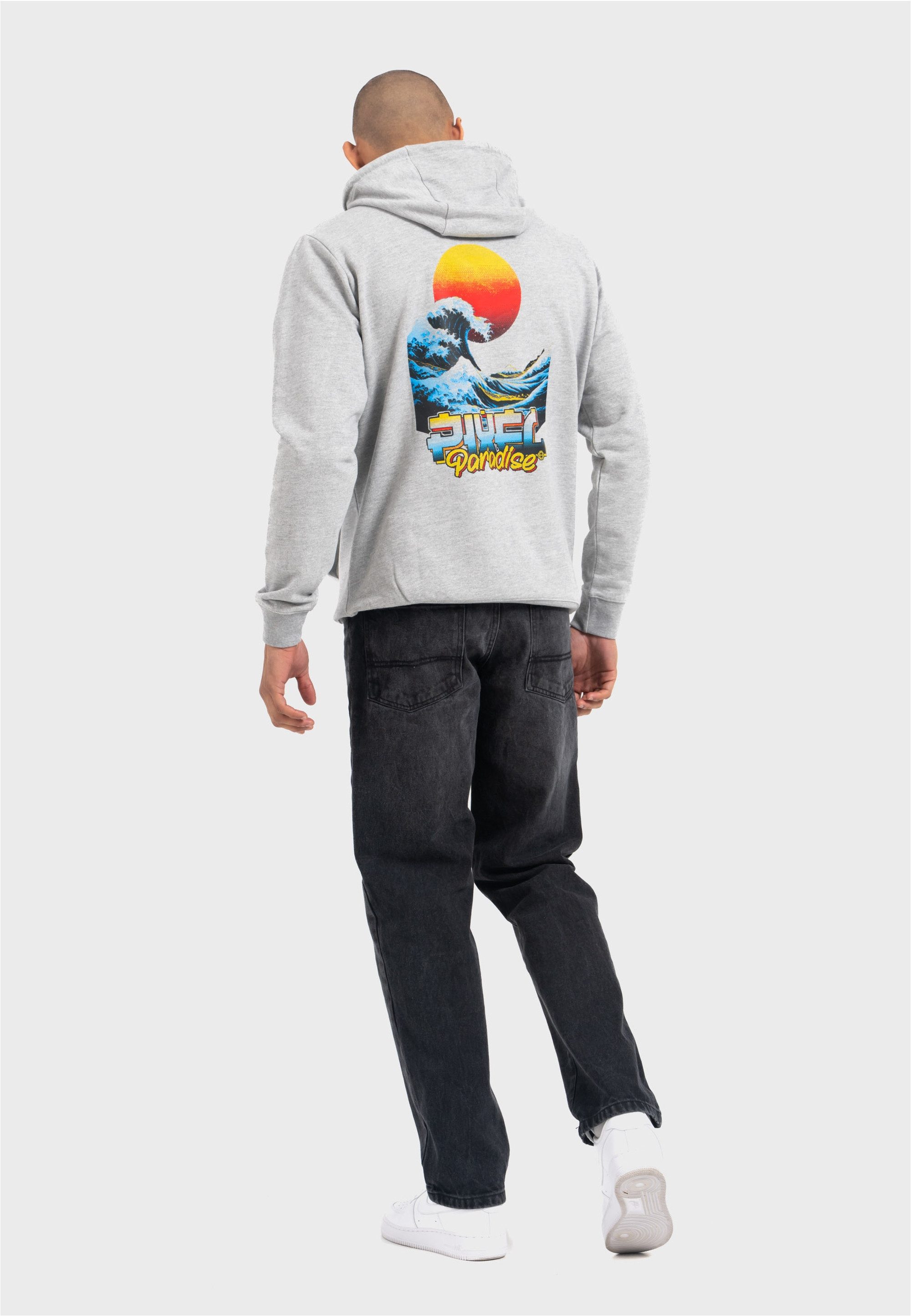 Oldskull Kapuzensweatshirt Retro Pixel Wave Logo günstig online kaufen