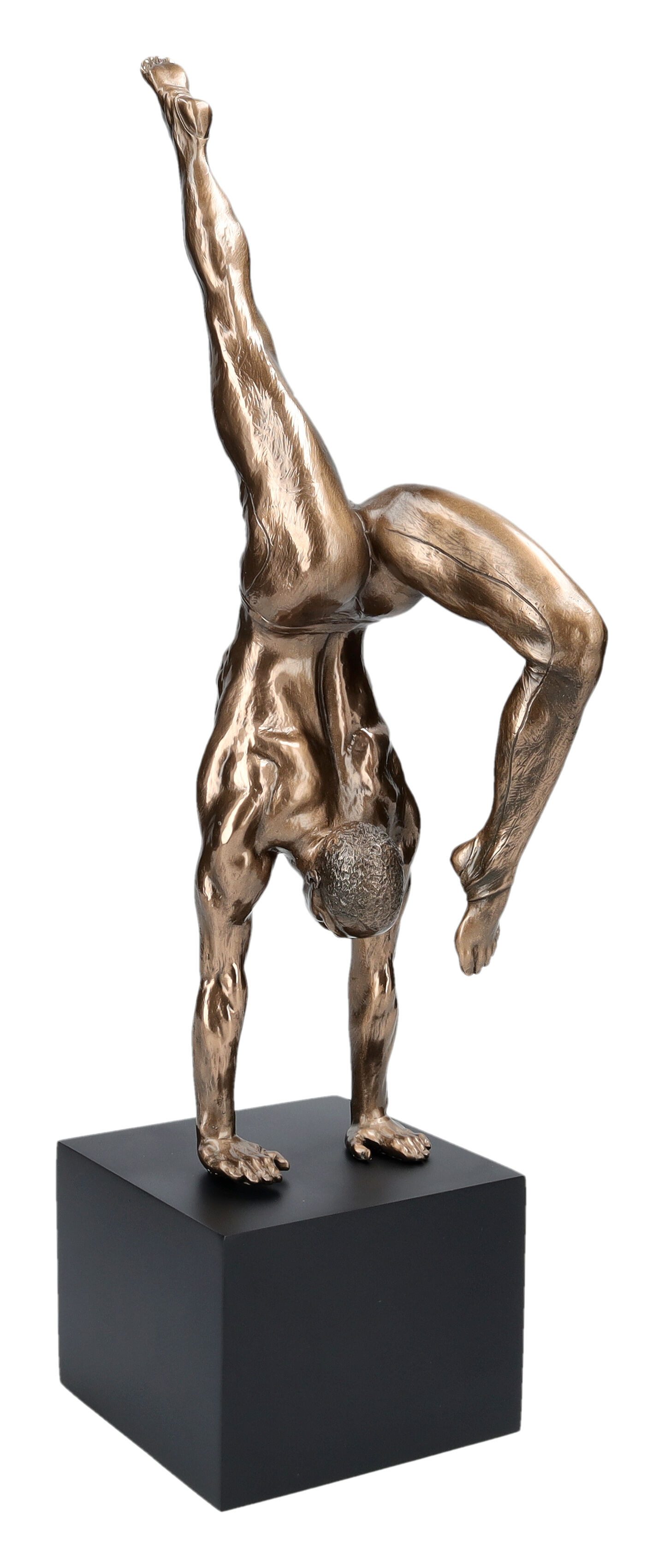 Figuren Shop GmbH Dekofigur Akt Figur Turner – bronzierte Sport Statue Kunststein 40 cm Veronese
