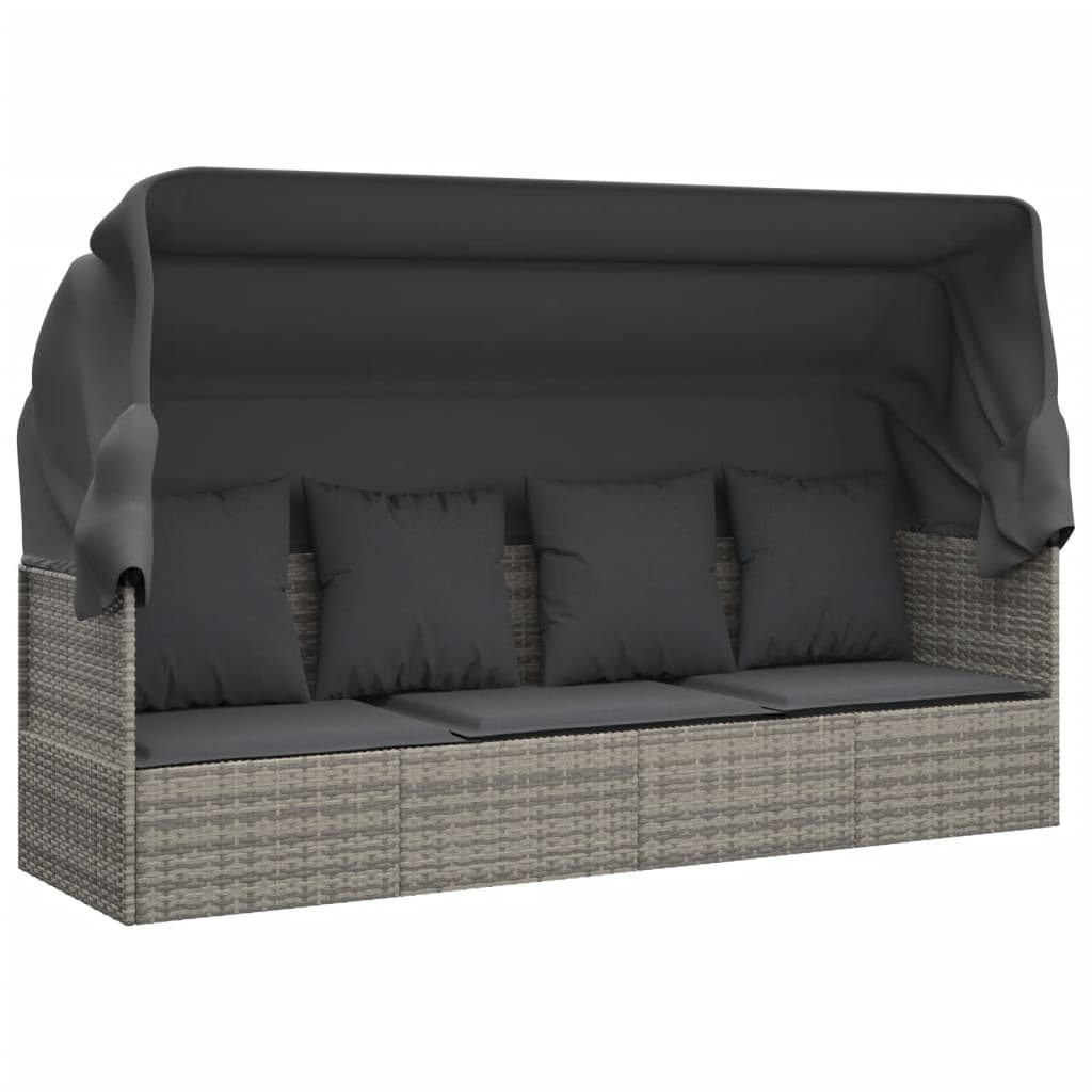 furnicato Bett Outdoor-Loungebett mit Dach und günstig online kaufen
