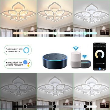 oyajia Deckenleuchte 80W LED Deckenlampe,Dimmbar mit APP und WIFI-steuerung, Blumenförmiges Design, LED Deckenleuchte für Alexa und Google-Assistant
