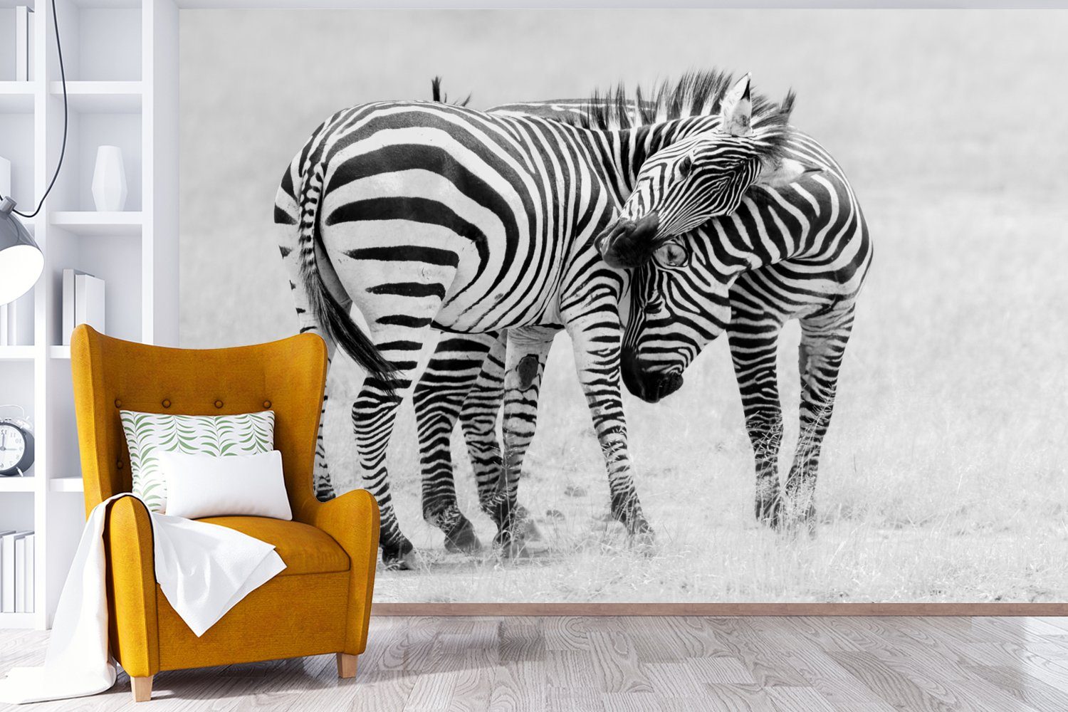 - Zebra St), Tapete Vinyl - Wallpaper MuchoWow Fototapete bedruckt, Schlafzimmer, Wohnzimmer, - Tiere Safari, Matt, Natur (6 Kinderzimmer, für