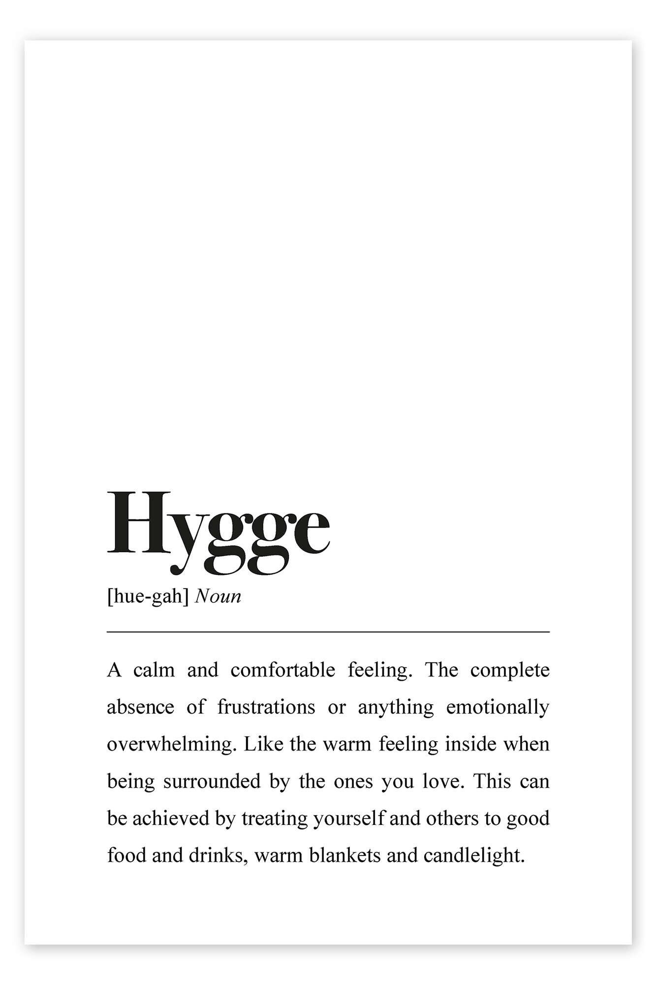 Posterlounge Wandbild Hygge Definition (englisch), aemmi, erhältlich als Плакат, Leinwandbild, Wandsticker oder Acrylglasbild