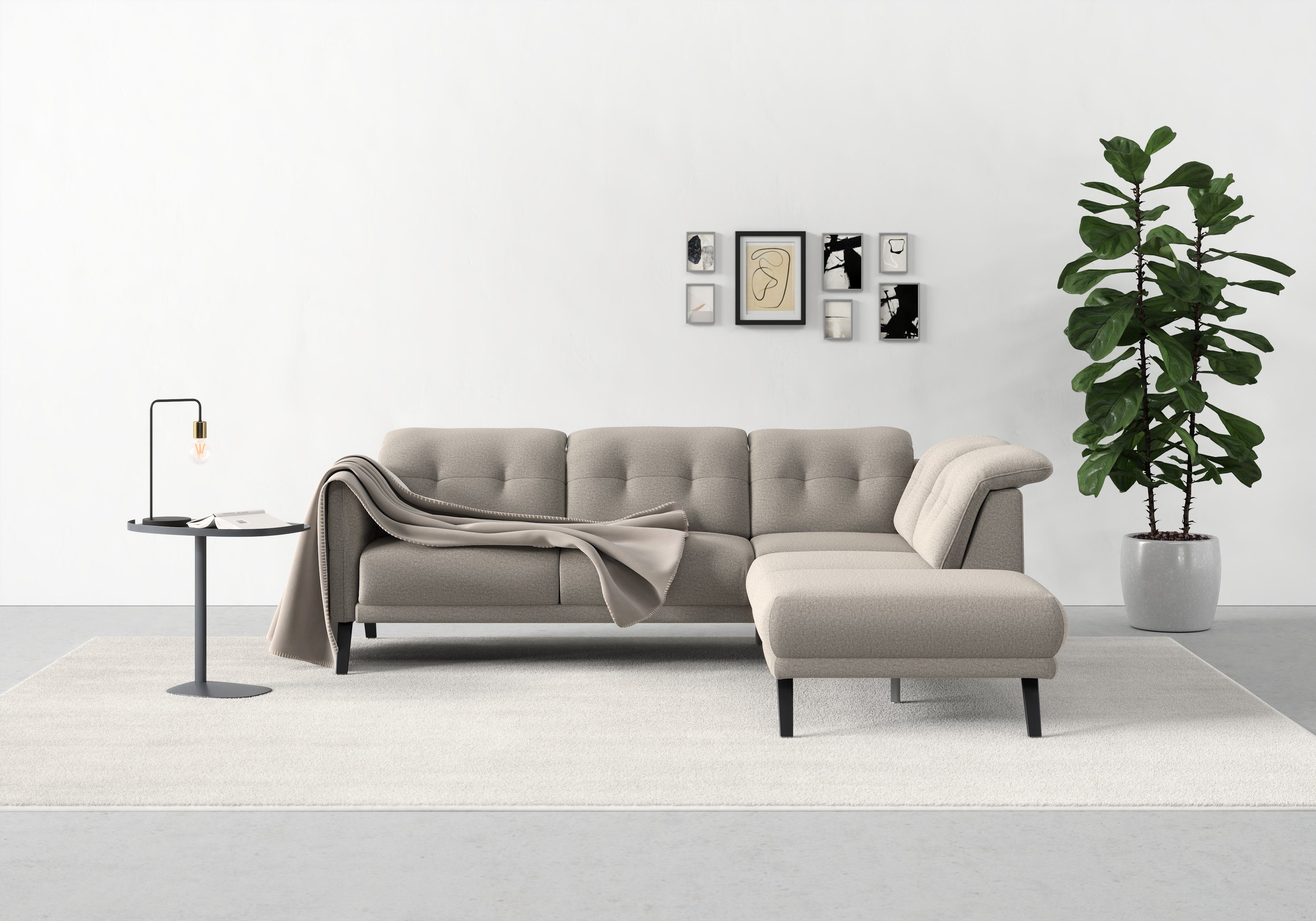 sit&more Ecksofa Scandia, Wahlweise mit und Kopfteilverstellung Armteilfunktion