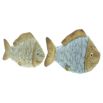 Home-trends24.de Dekofigur Fisch Figur Deko Maritim Polyresin Skulptur Objekt Fische 2er Set (2 St)