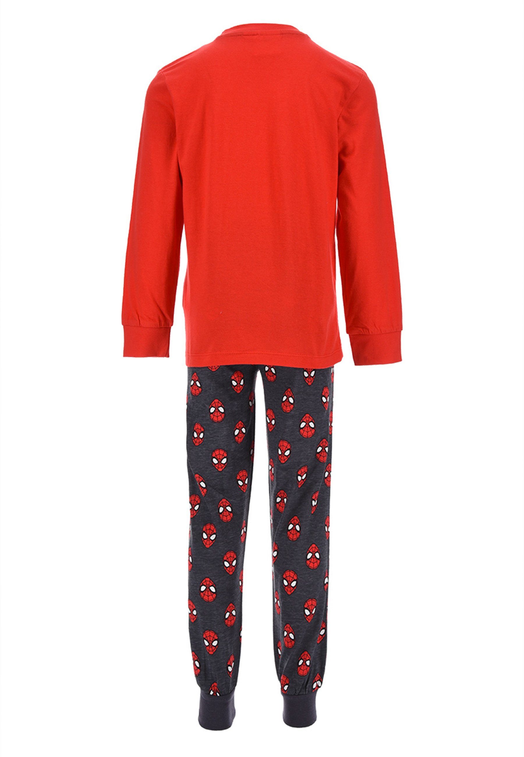 Spiderman Schlafanzug Jungen tlg) langarm Kinder Nachtwäsche Pyjama Rot (2