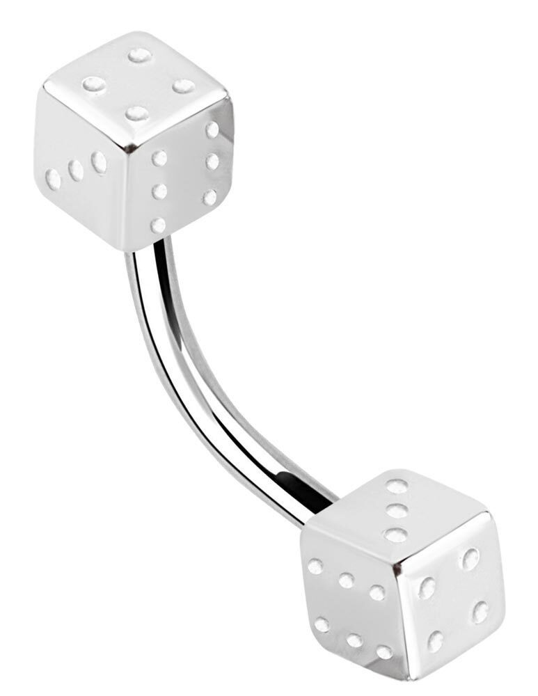 Adelia´s Brustwarzenpiercing Piercing - Brustwarzenpiercing Titan Würfel, Motiv Würfel, 6 mm Länge, 1,6 mm Stärke, Titan