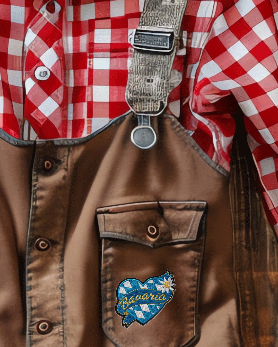 Mono-Quick Aufnäher Bügelbild, Aufbügler, Applikationen, Patches, Flicken, zum aufbügeln, Polyester, Bavaria Herz - Größe: 5 x 5,2 cm