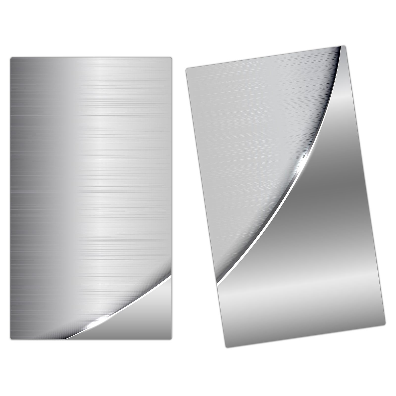 Primedeco Herd-Abdeckplatte Herdabdeckplatte Spritzschutz aus Glas Metallische Form, Glas, (2 tlg)