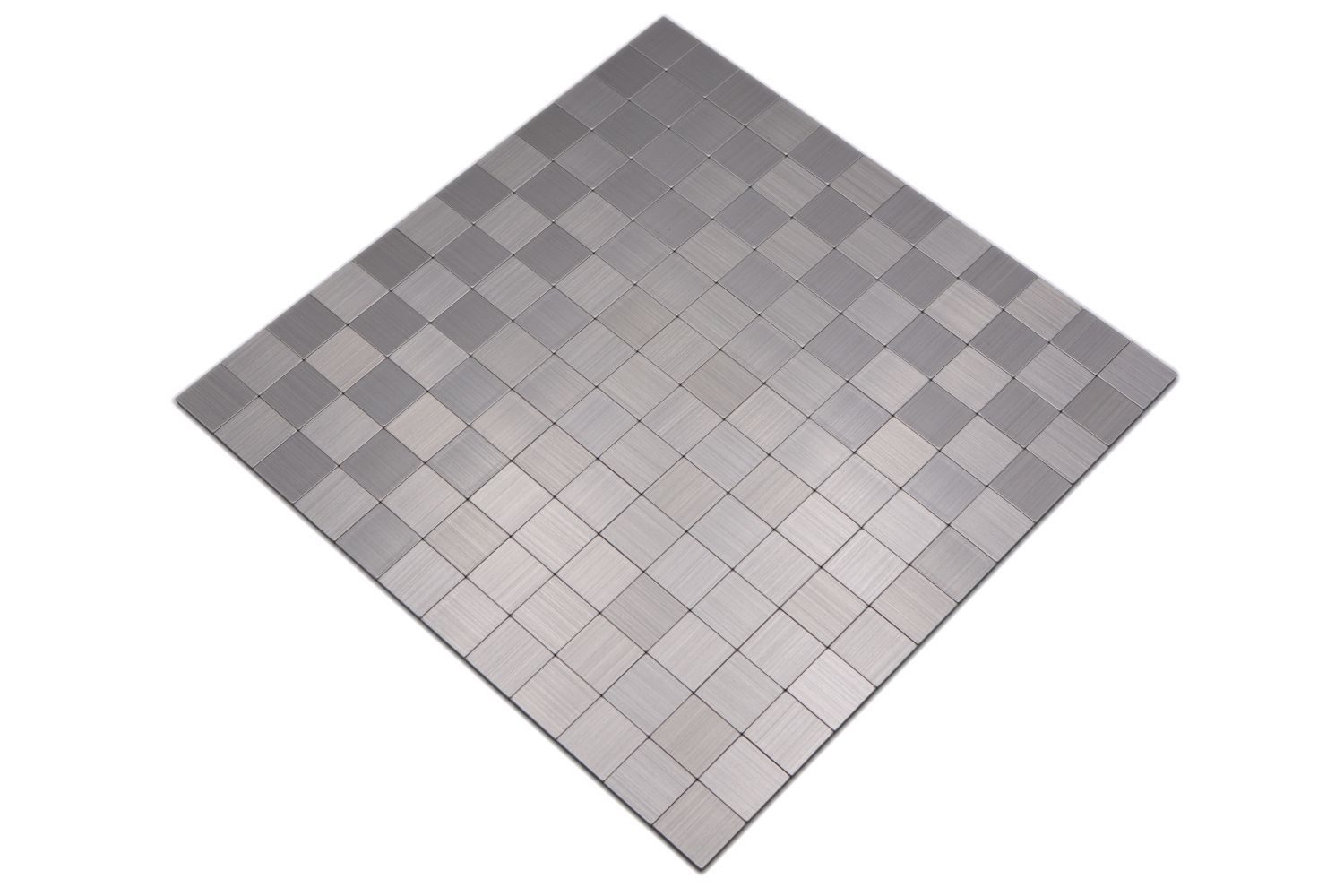 Mosani Fliesenaufkleber Selbstklebende Aluminium Metall Mosaikfliese Wanddekoobjekt 0,93m² (Set, 10-teilig), Dekorative Wandverkleidung