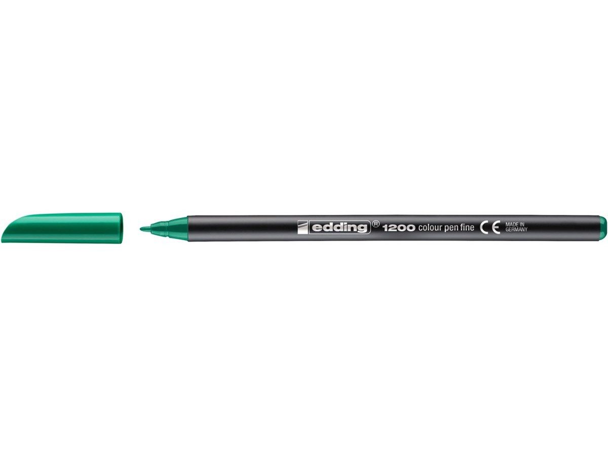edding Faserstift Fasermaler 1200 Rundspitze 1 mm in Grün, Rundspitze