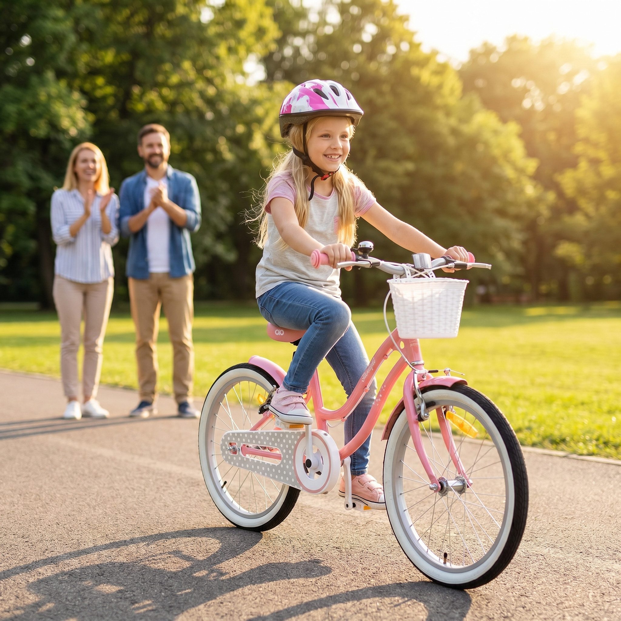 Actionbikes Motors Kinderfahrrad Starlight inkl. Fahrradkorb, 1 Gang, (Kinder Fahrrad, Fahrrad für Kinder, Fahrrad ab 6 Jahre, Fahrrad mit Ständer, 20 Zoll, 16 Zoll & 12 Zoll), höhenverstellbares Bike Mädchen Rad Kinderrad ab 6 Jahre
