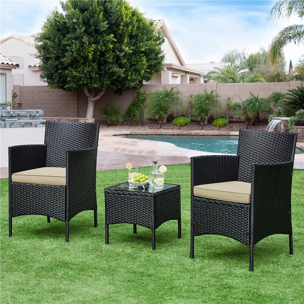 Yaheetech Balkonset, Gartenmöbel-Set 3 TLG. inkl. günstig online kaufen