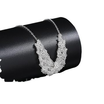 DTC GmbH Charm-Kette S925 Sterling Silber Halskette (Handgestrickte Halskette mit Lippendruck, du hast es verdient!, 1-tlg)