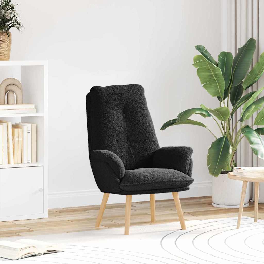 vidaXL Sessel Sessel Schwarz 69 x 74 x 93 cm Sherpa-Stoff (1-St)