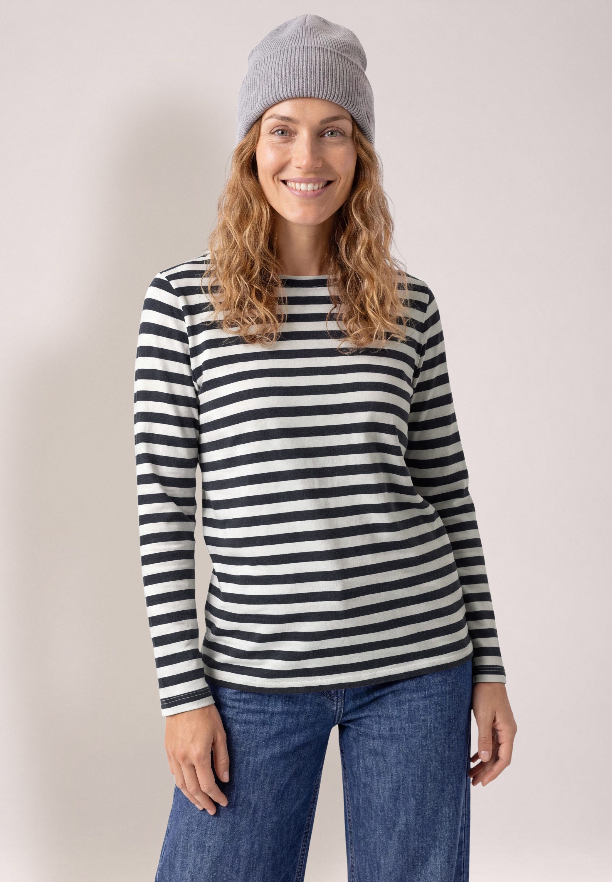 CECIL Langarmshirt aus reiner Baumwolle
