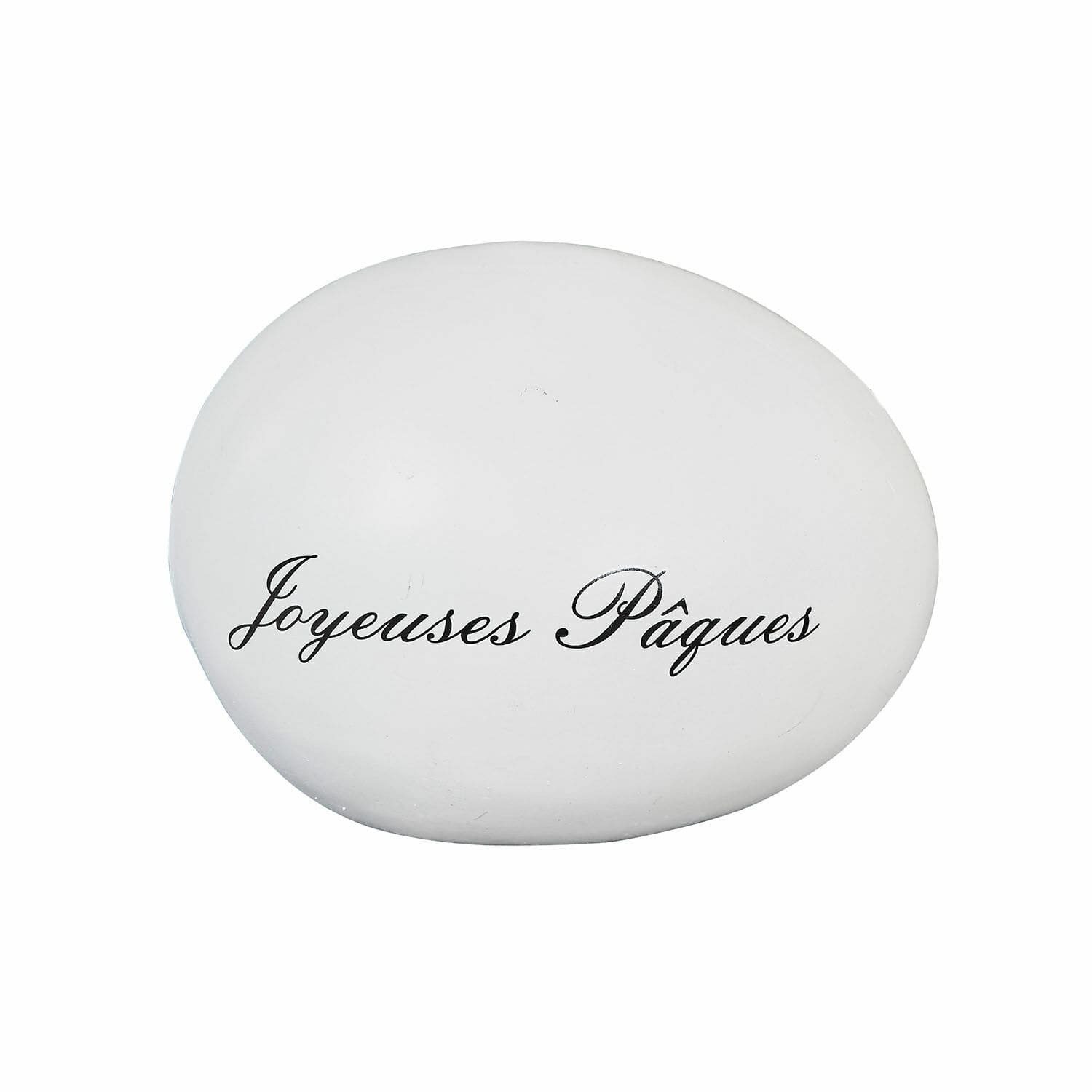 Mirabeau Osterei Deko-Ei JOYEUSES PAQUES weiß