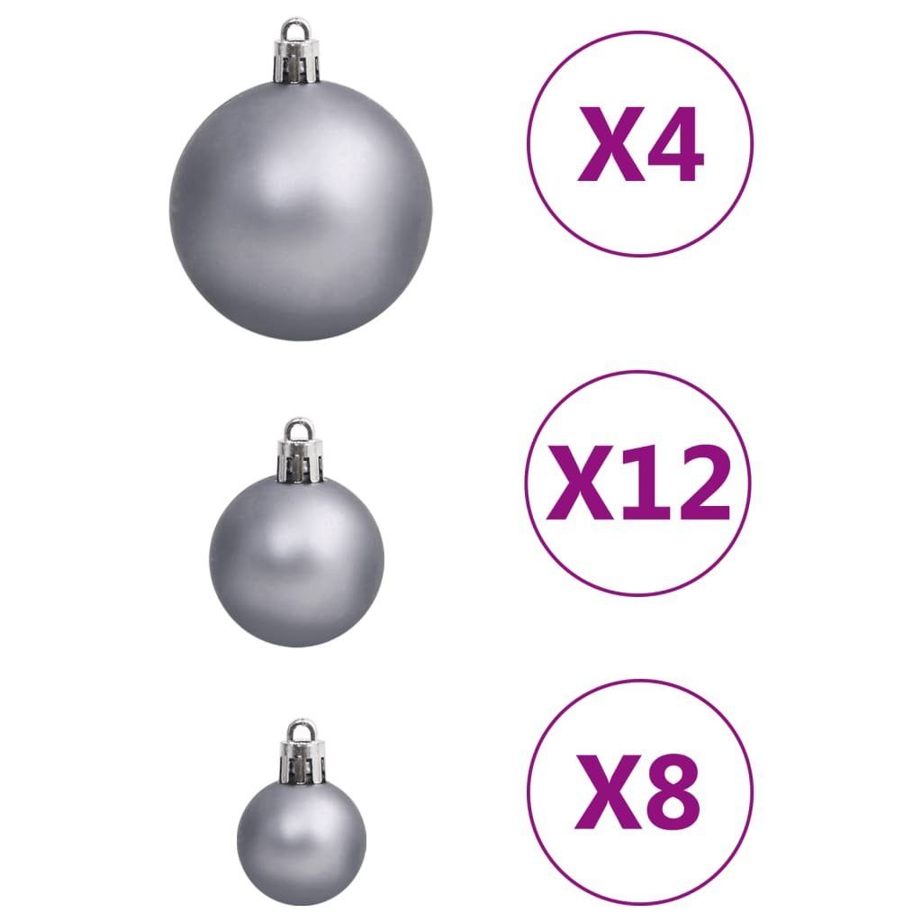 Weiß Polystyrol vidaXL Weihnachtskugel-Set (111-tlg) Christbaumschmuck 111-tlg. Grau und