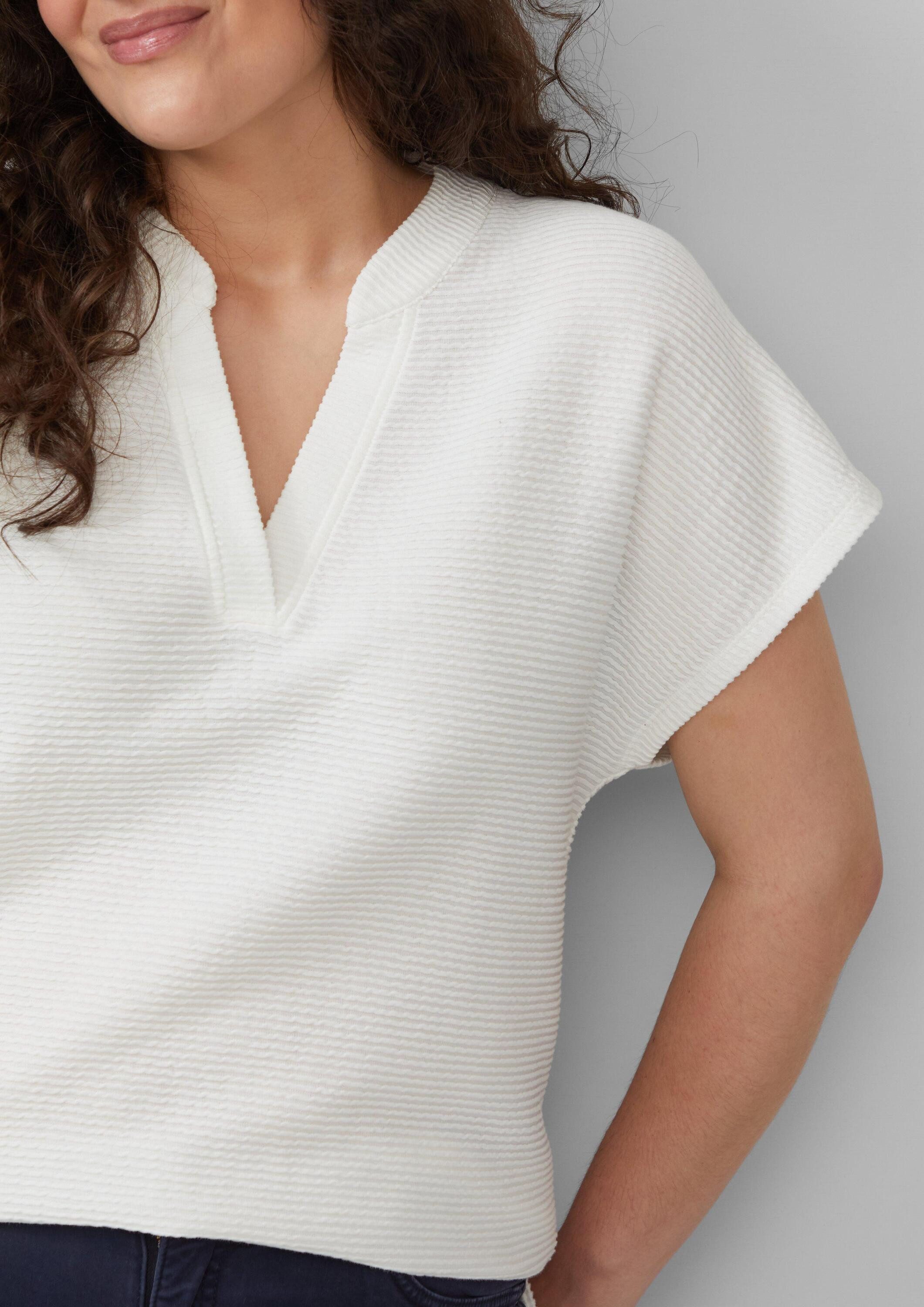 s.Oliver Kurzarmshirt T-Shirt Feminines T-Shirt aus Viskosemix im Relaxed Fit