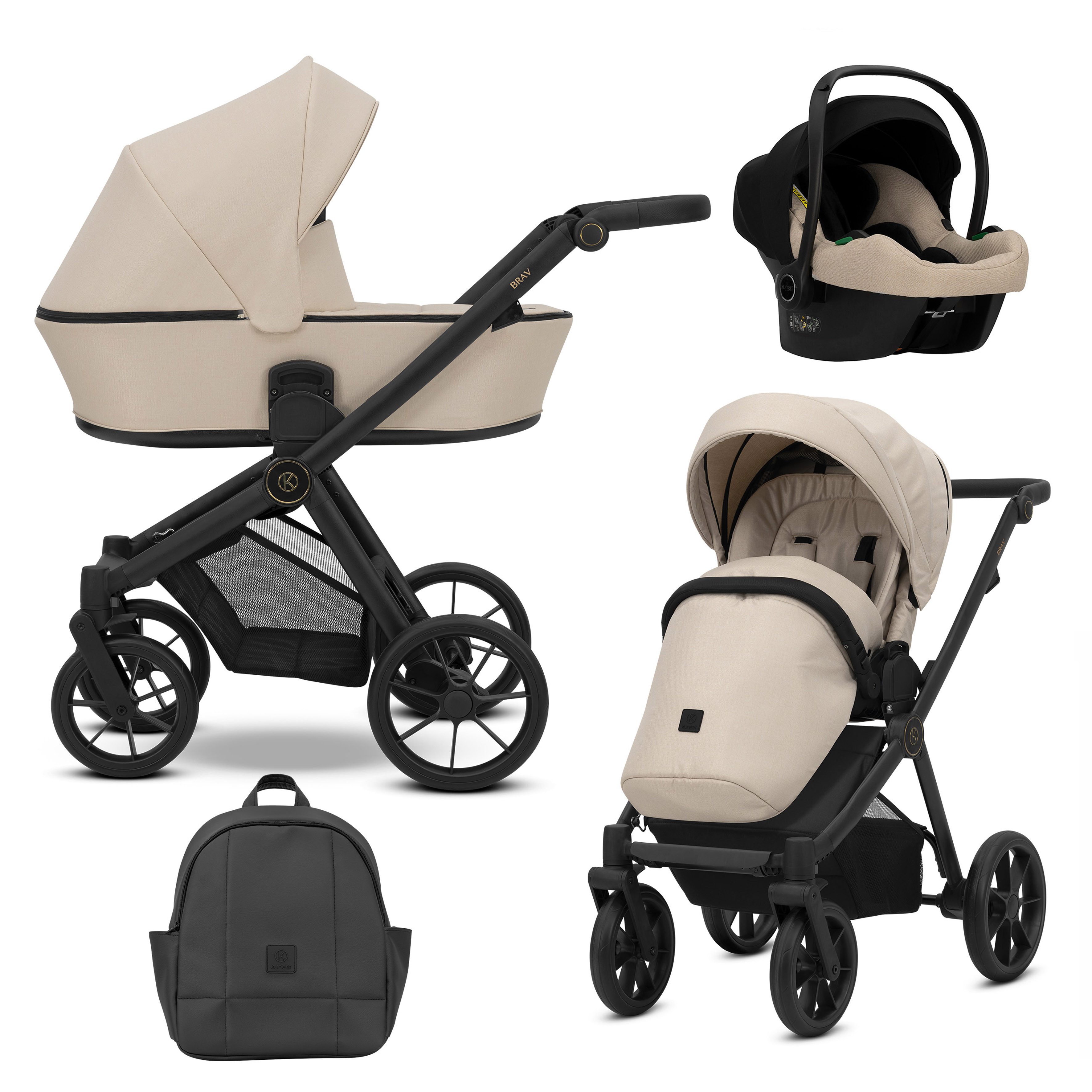 Kombi-Kinderwagen Zipy 4 in 1 inkl. Sportsitz, Autositz und Zubehör in 6 Farben