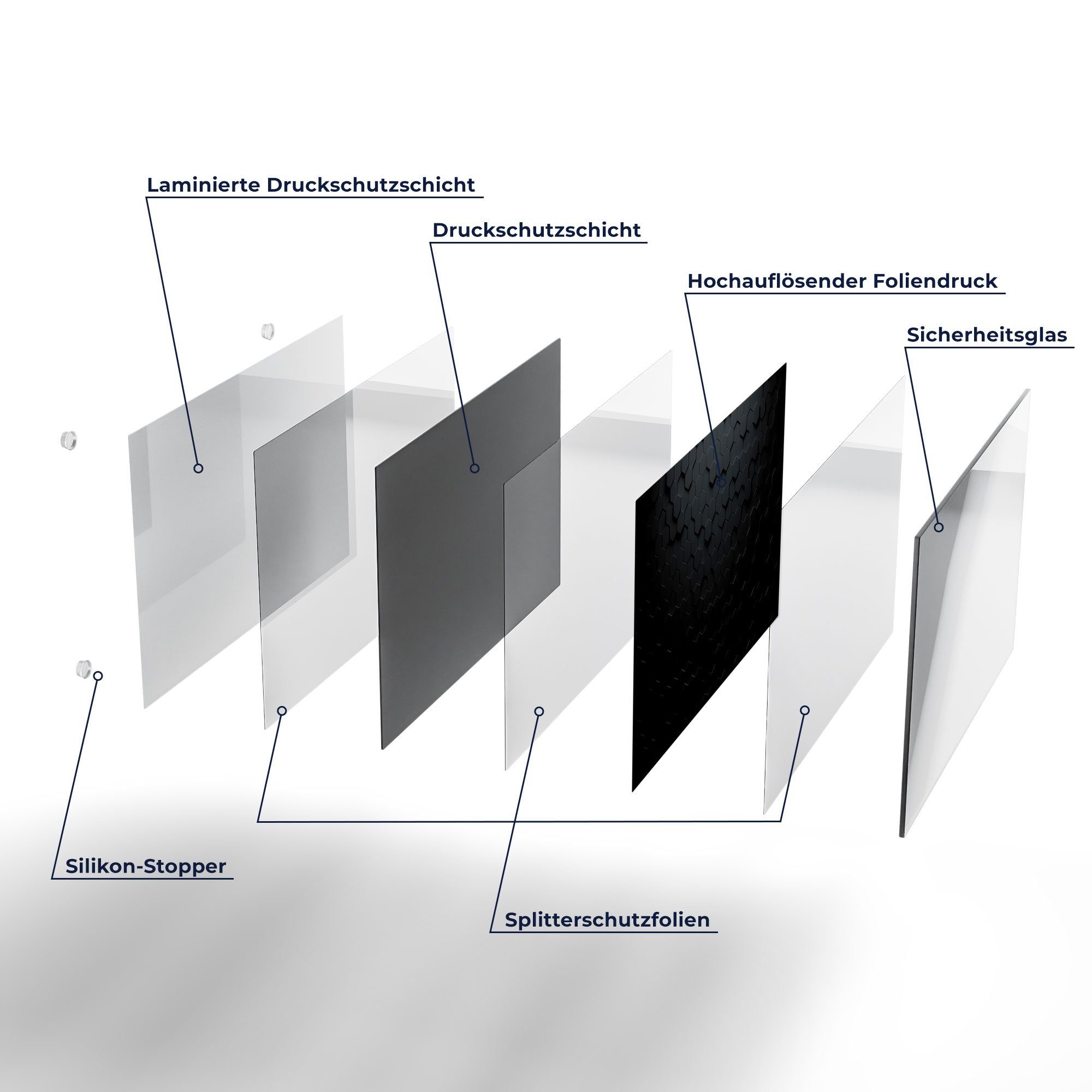 Frühstücksbrett Glas, DEQORI Schneideplatte 'Abstrakte 3D-Struktur', Schneidebrett Platte