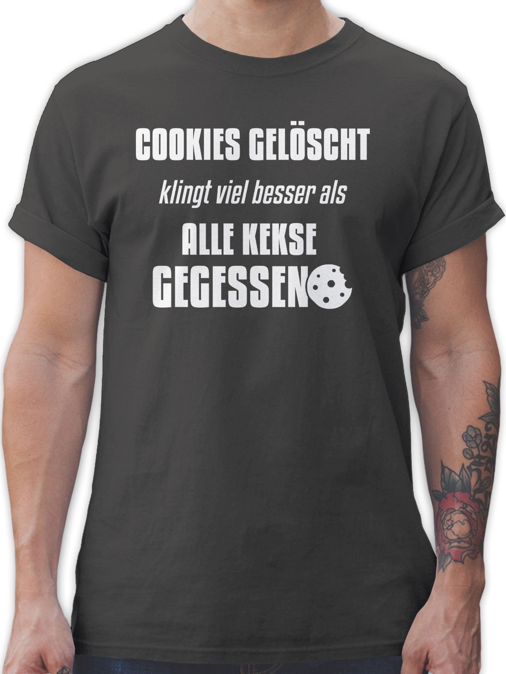 Shirtracer T-Shirt Cookies gelöscht Nerd Geschenke 2 Dunkelgrau