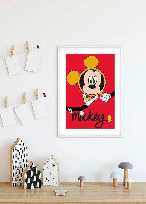 Kinderzimmer, Poster Magnifying Mouse Glass, St), (1 Disney Schlafzimmer, Komar Wohnzimmer Mickey