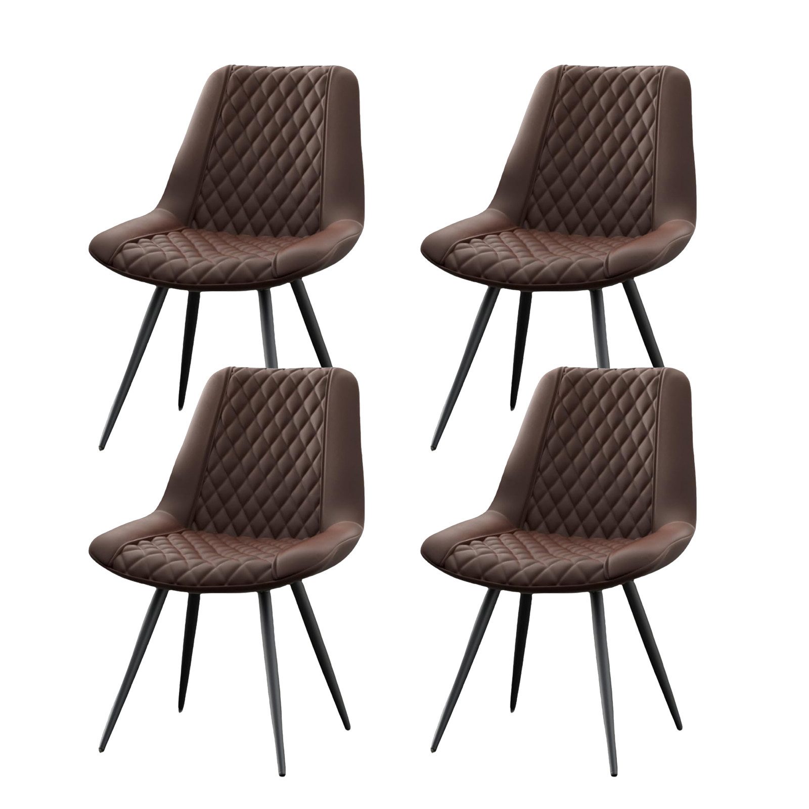 HTI-Living 4-Fußstuhl Stuhl Astrid Kunstleder Braun (Set, 4 St), Esszimmers günstig online kaufen