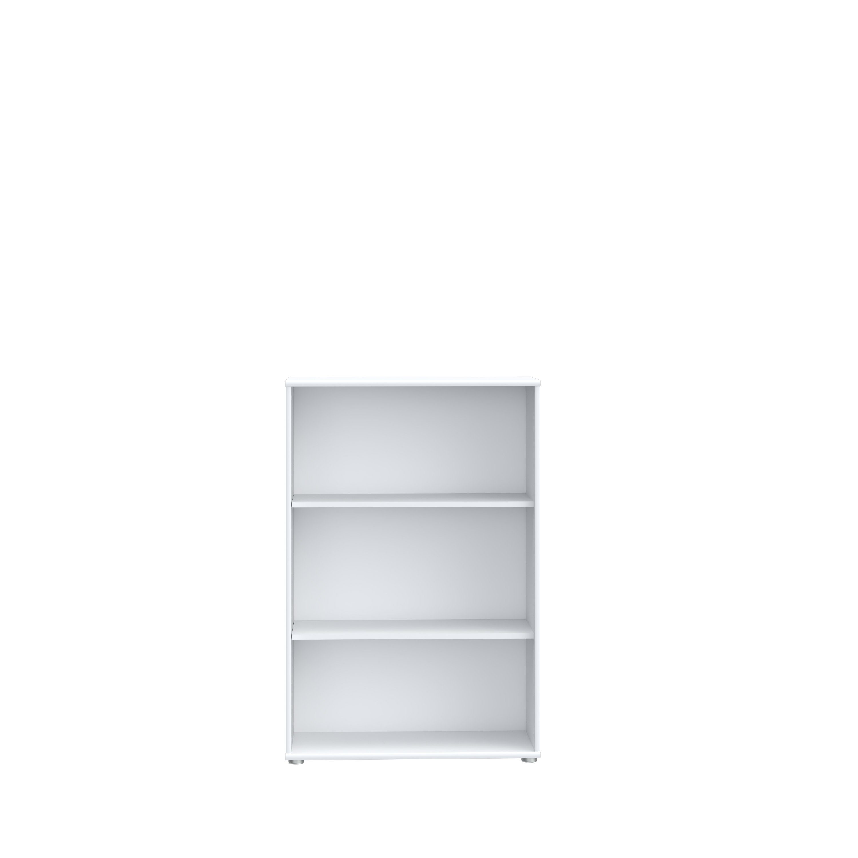 möbelando Regal Tembi, Modernes Regal Einlegeböden. 111,1 cm, Weiß 73,7 2 cm Höhe Spanplatte Breite 34,8 mit Tiefe aus cm, in