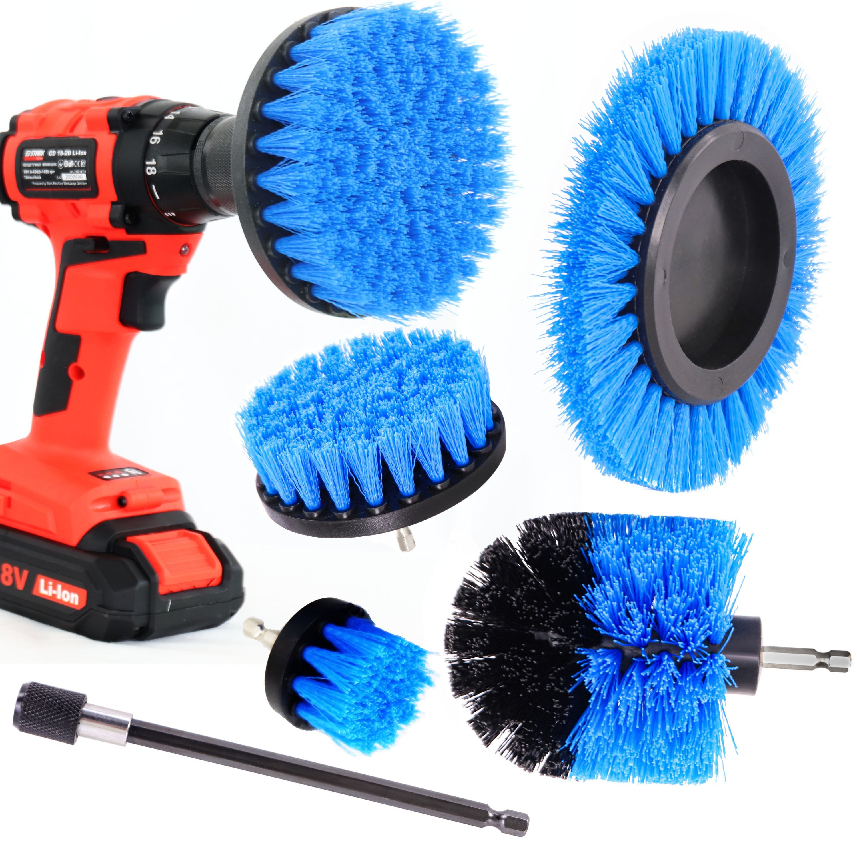 Reinigungsbürsten-Set WerkFix Kraft-Reinigungsbürsten - 6 TLG Bürstenaufsatz Set