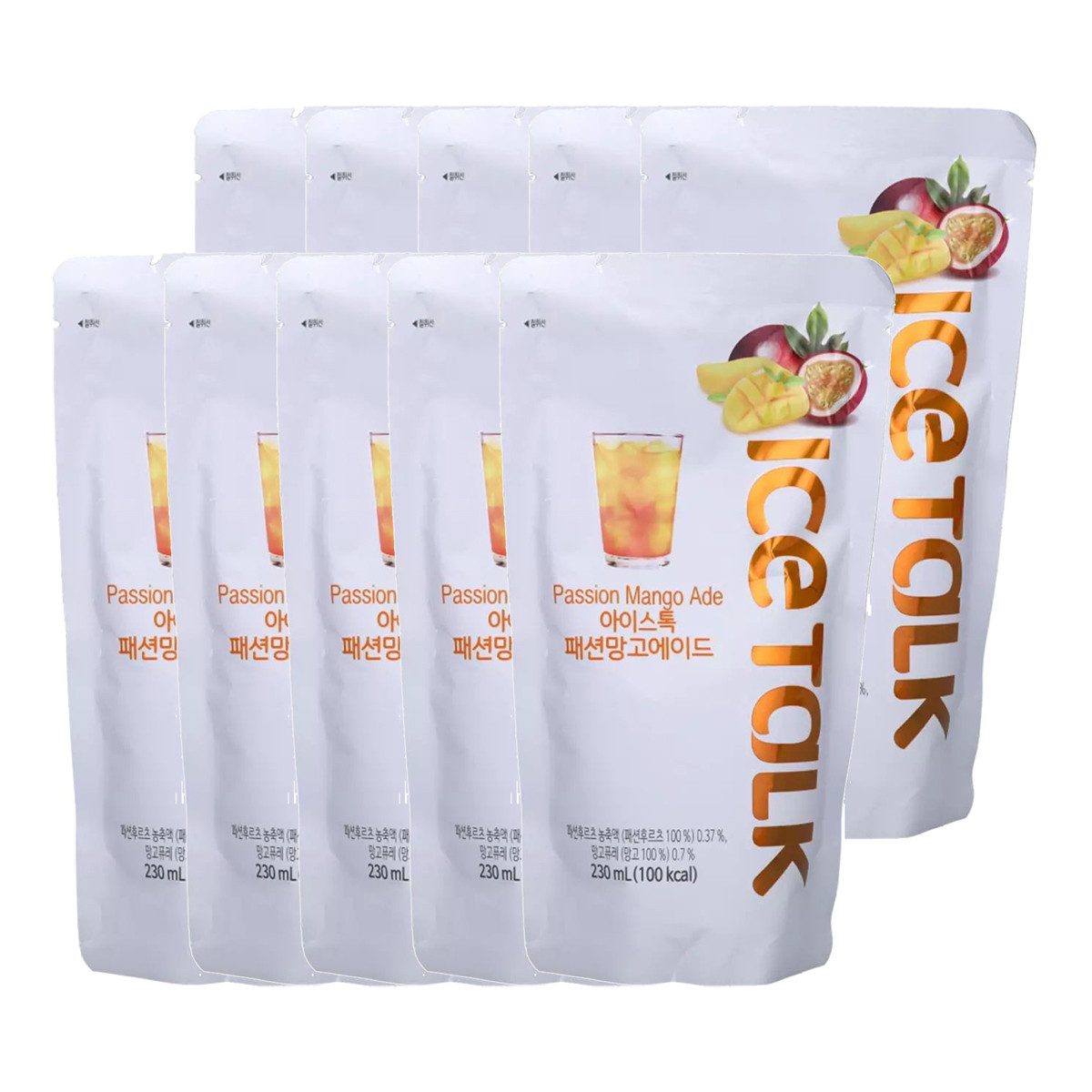 ICE TALK Softgetränk, Ice Talk Passionsfrucht Mango Limonade Geschmack 230ml 10er Pack