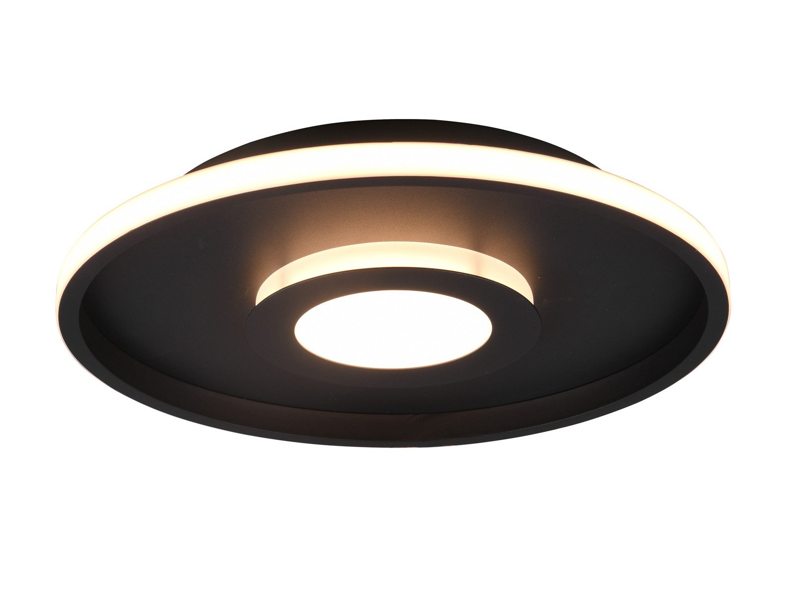 TRIO Leuchten LED Deckenleuchte, Dimmfunktion, LED fest integriert, Stufenweise dimmbar über Schalter, Warmweiß, Flache Bad-Lampe für die Decke, Badezimmerlampe aus Metall, Ø 40cm