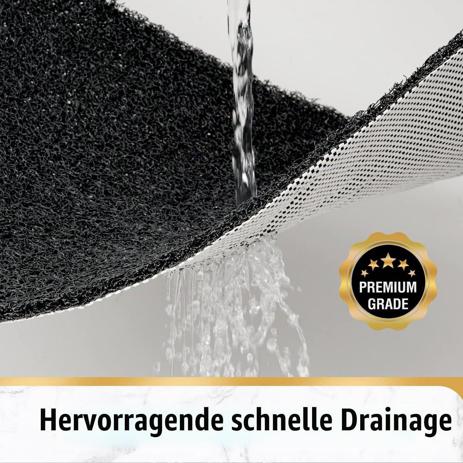 LuxusKollektion Duscheinlage Duschmatte Antirutschmatte Schwarz 60 x 60 cm (Quadratisch), B: 60 cm, L: 60 cm – Bild 4 von 5
