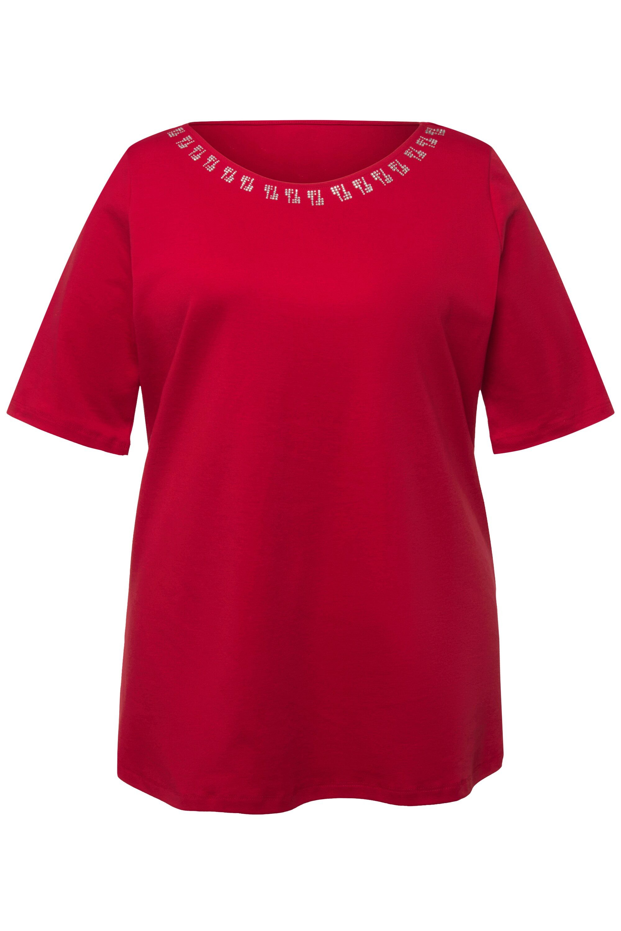 Ulla Popken T-Shirt T-Shirt A-Linie Ziersteine günstig online kaufen