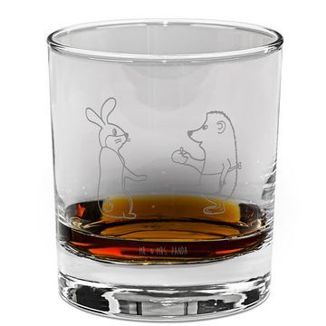 Mr. & Mrs. Panda Whiskyglas Hase Igel - Transparent - Geschenk, Tiermotive, Liebeskummer Geschenk, Premium Glas, Zeitloses Design