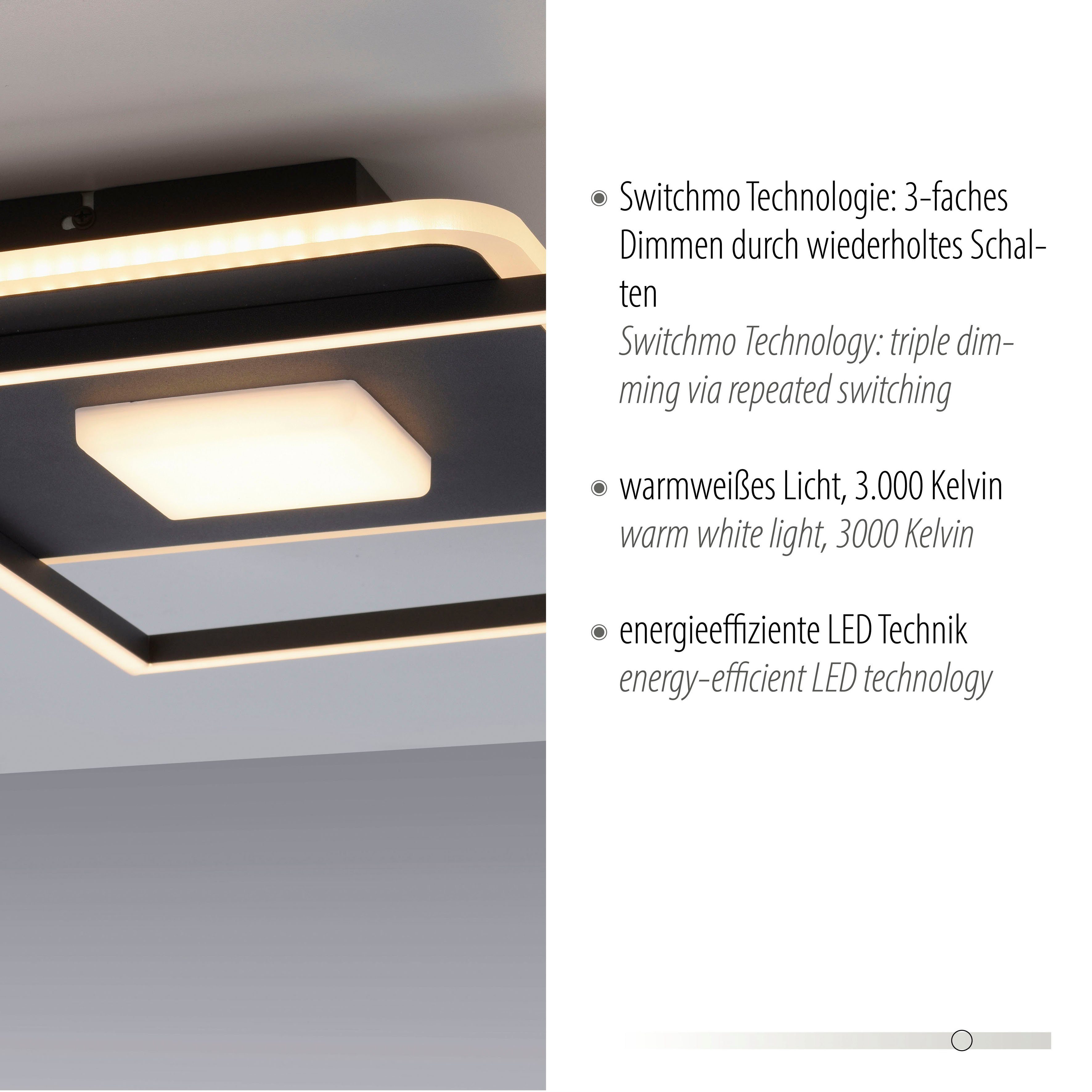 integriert, DOMINO, LED Deckenleuchte Direkt Leuchten fest LED Warmweiß