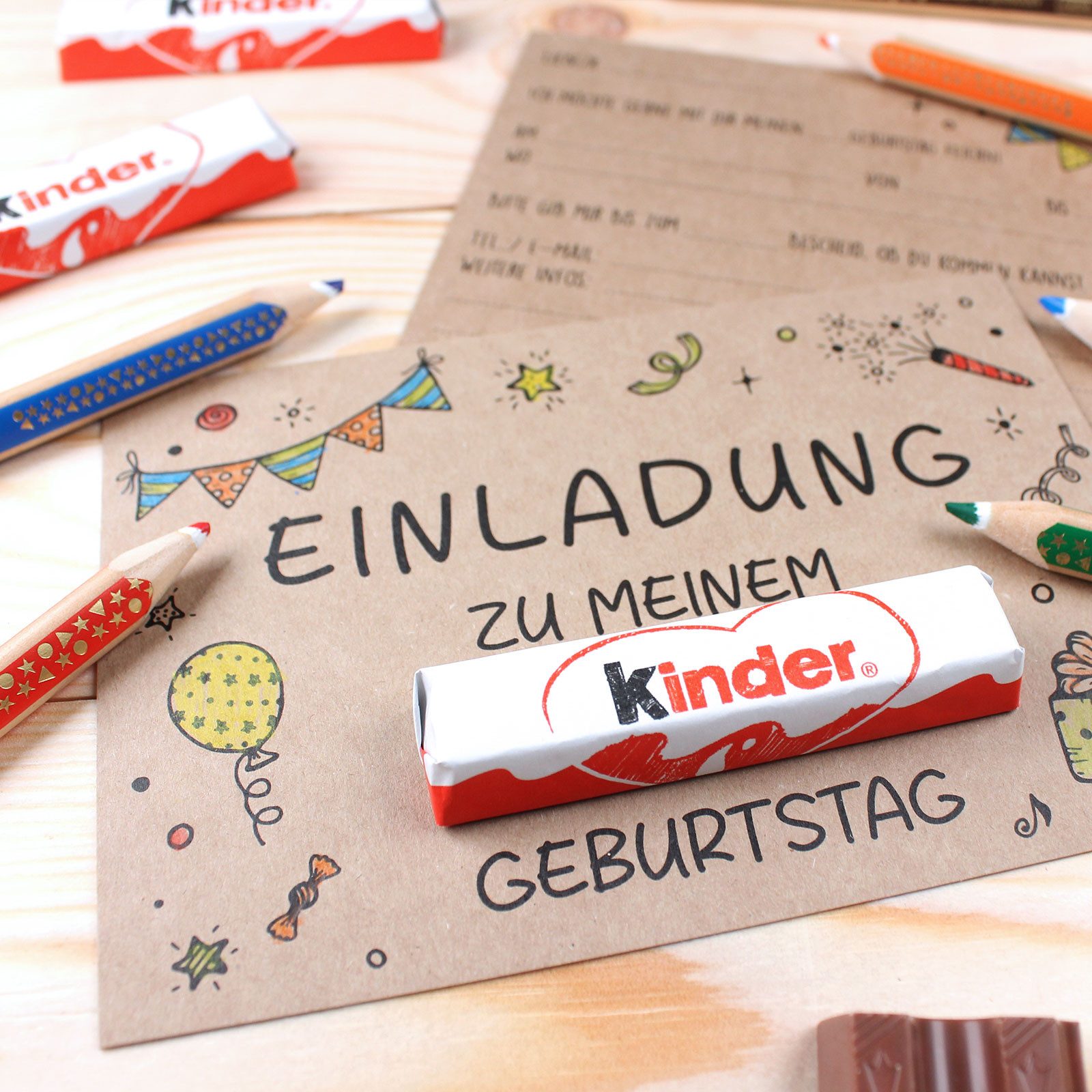 nikima Einladungskarten 10 Einladungskarten für Kindergeburtstag Kraftpapier – Bild 5 von 5