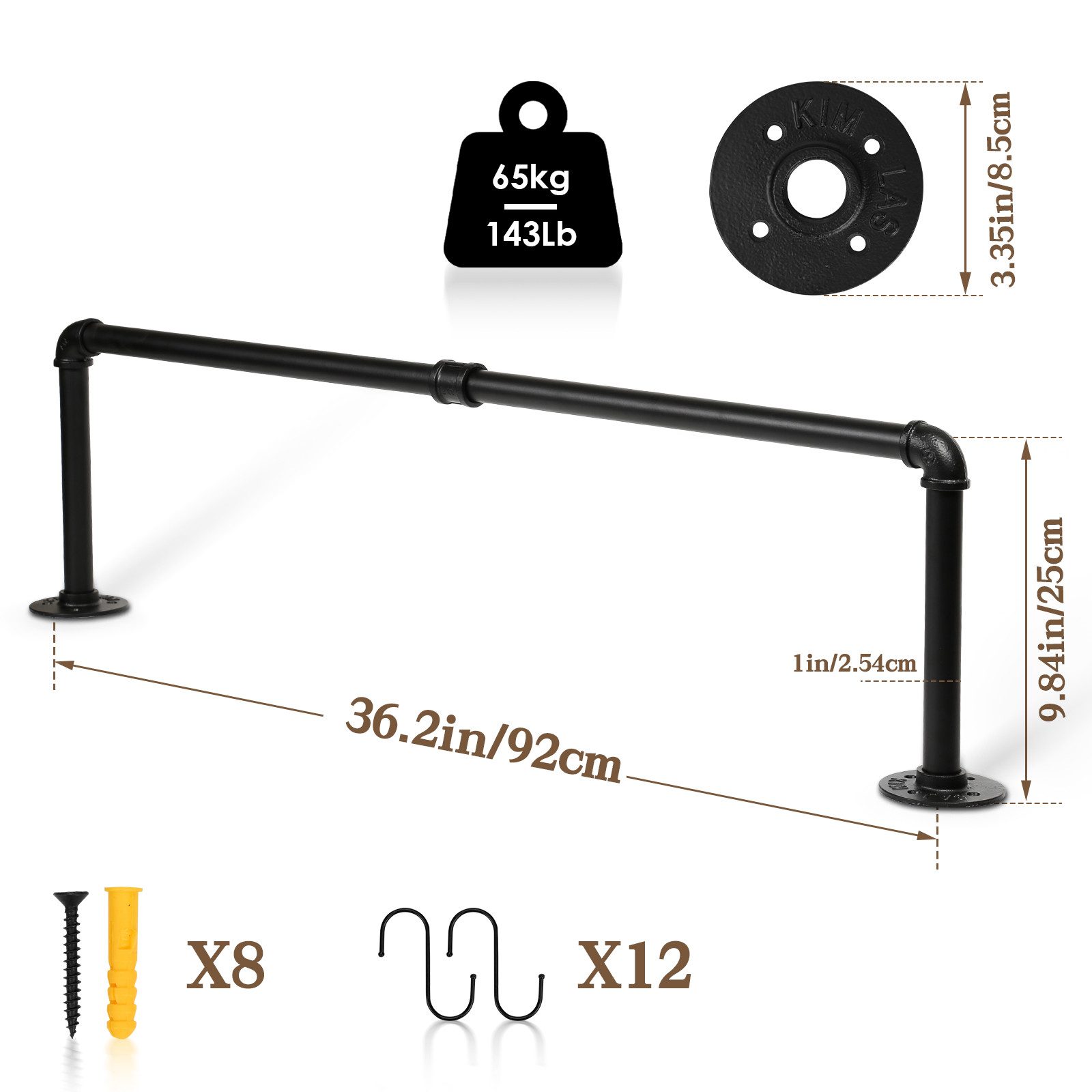 Clanmacy Kleiderstange 2 St Garderobenstange Garderobe Halter Kleiderstände günstig online kaufen