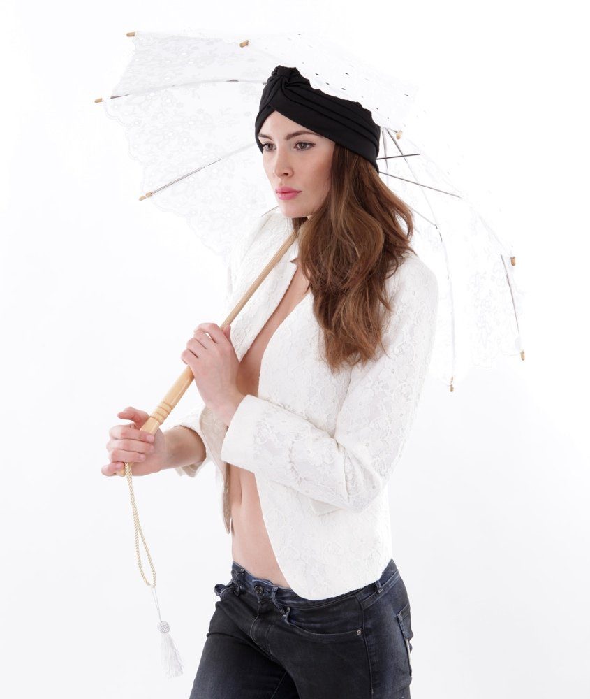 Damen Regenschirme von Lilienfeld Stockregenschirm VON LILIENFELD Hochzeitsschirm Spitze Brautschirm Deko Accessoire Sonnenschir