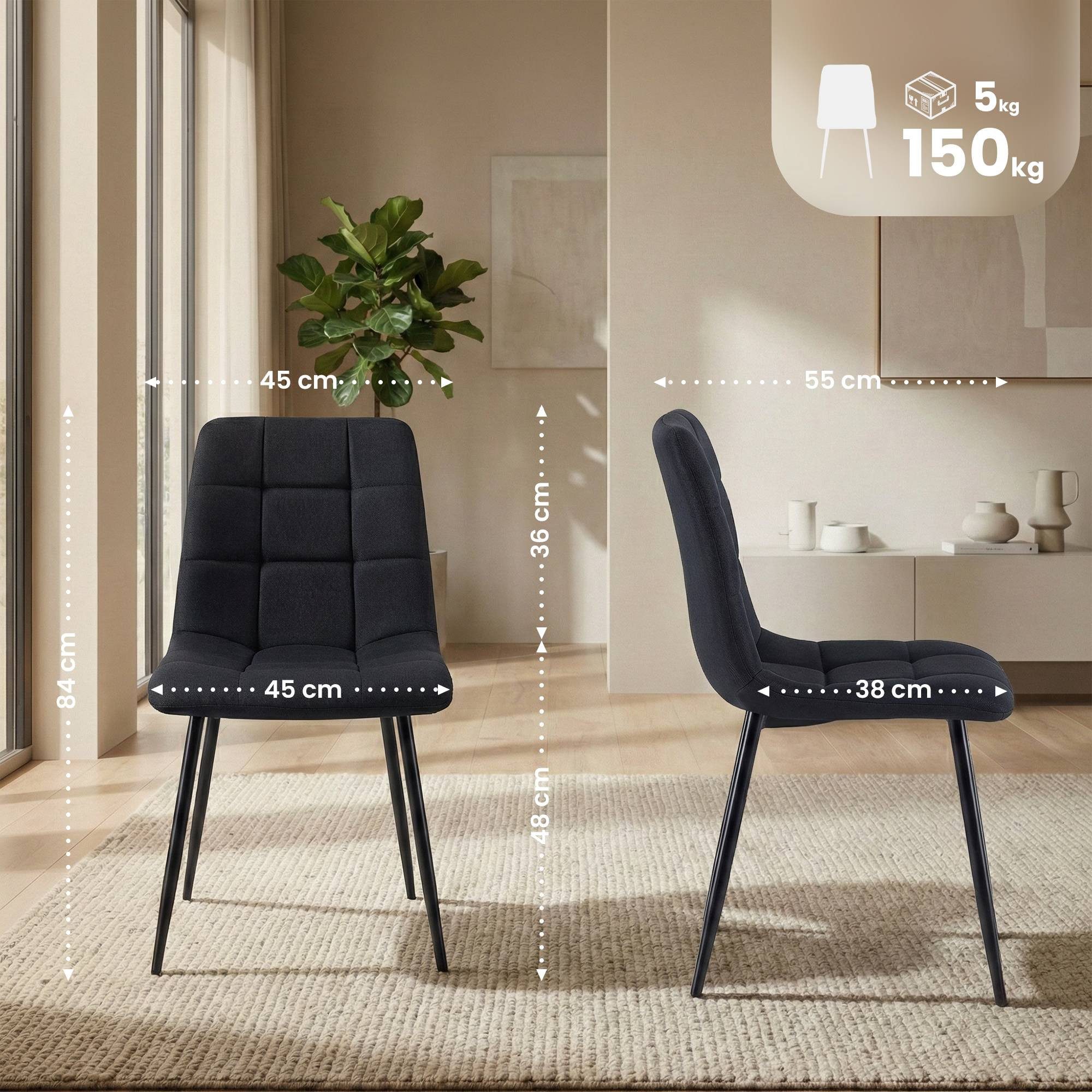 CLP Esszimmerstuhl Antibes Stoff (4er Set, 4 St), mit Stoffbezug, bis 150 kg