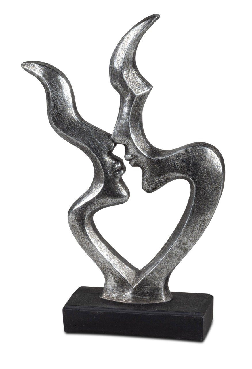 Paare, Silber Dekoobjekt formano B:22cm H:35cm Kunststein