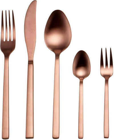 Guido Maria Kretschmer Home&Living Besteck-Set Bronze Look (30-tlg), 6 Personen, Edelstahl 18/10, Tafelbesteck, Präsentschachtel, PVD bronze mattiert