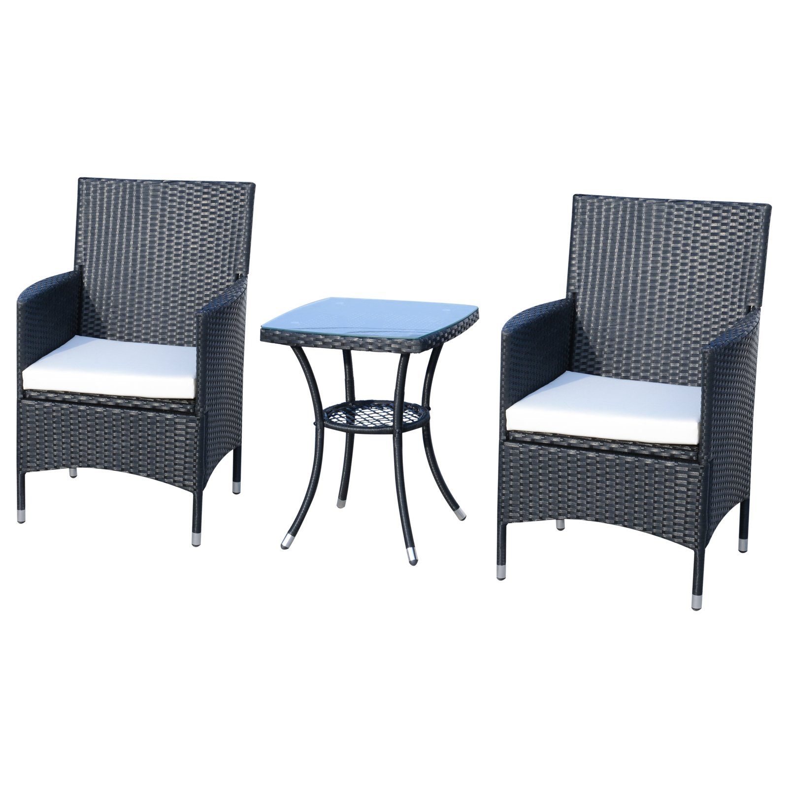 Outsunny Sitzgruppe Rattan Gartenmöbel mit Beistelltisch, günstig online kaufen